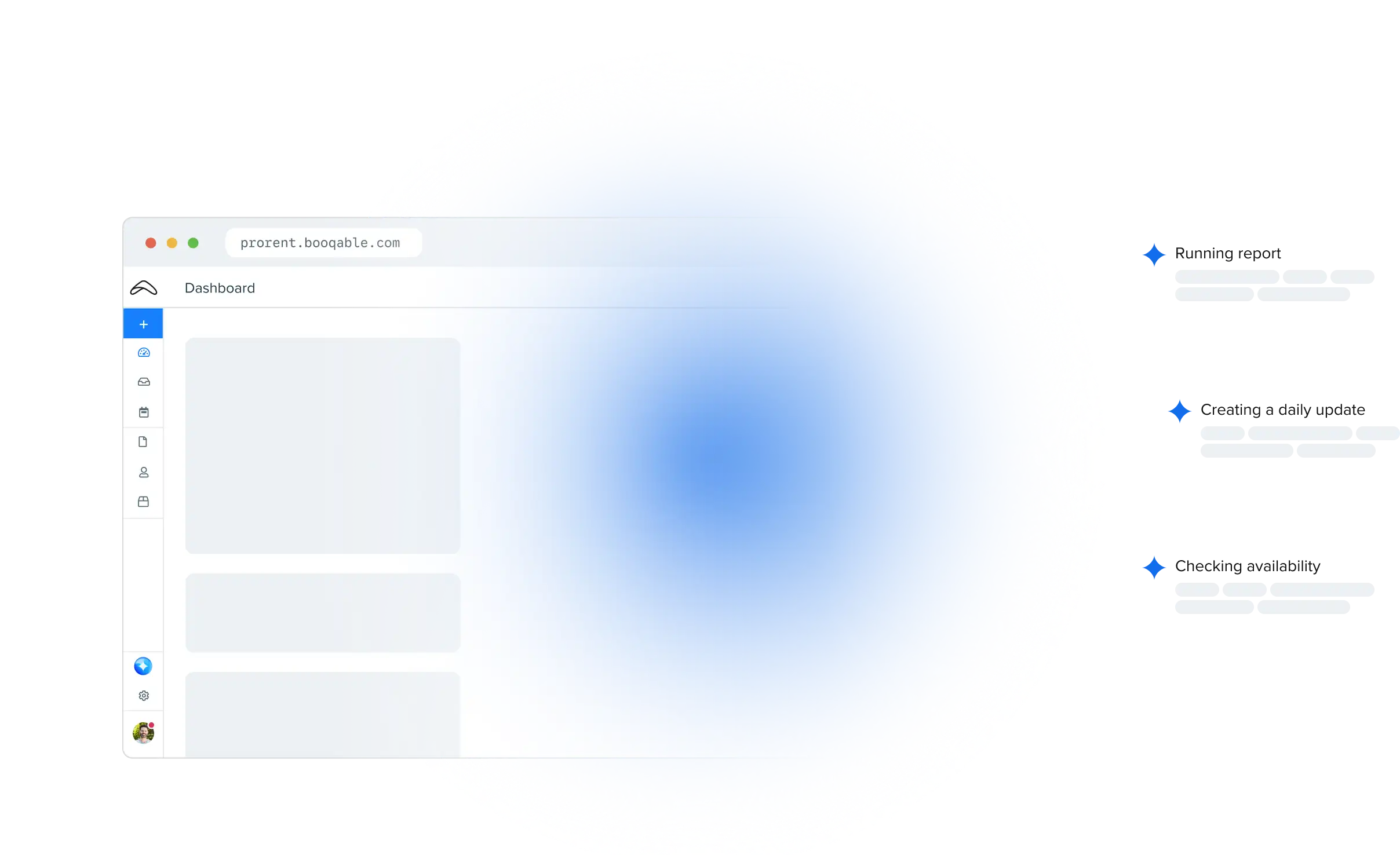 Booqable dashboard with Bo chat assistant preview