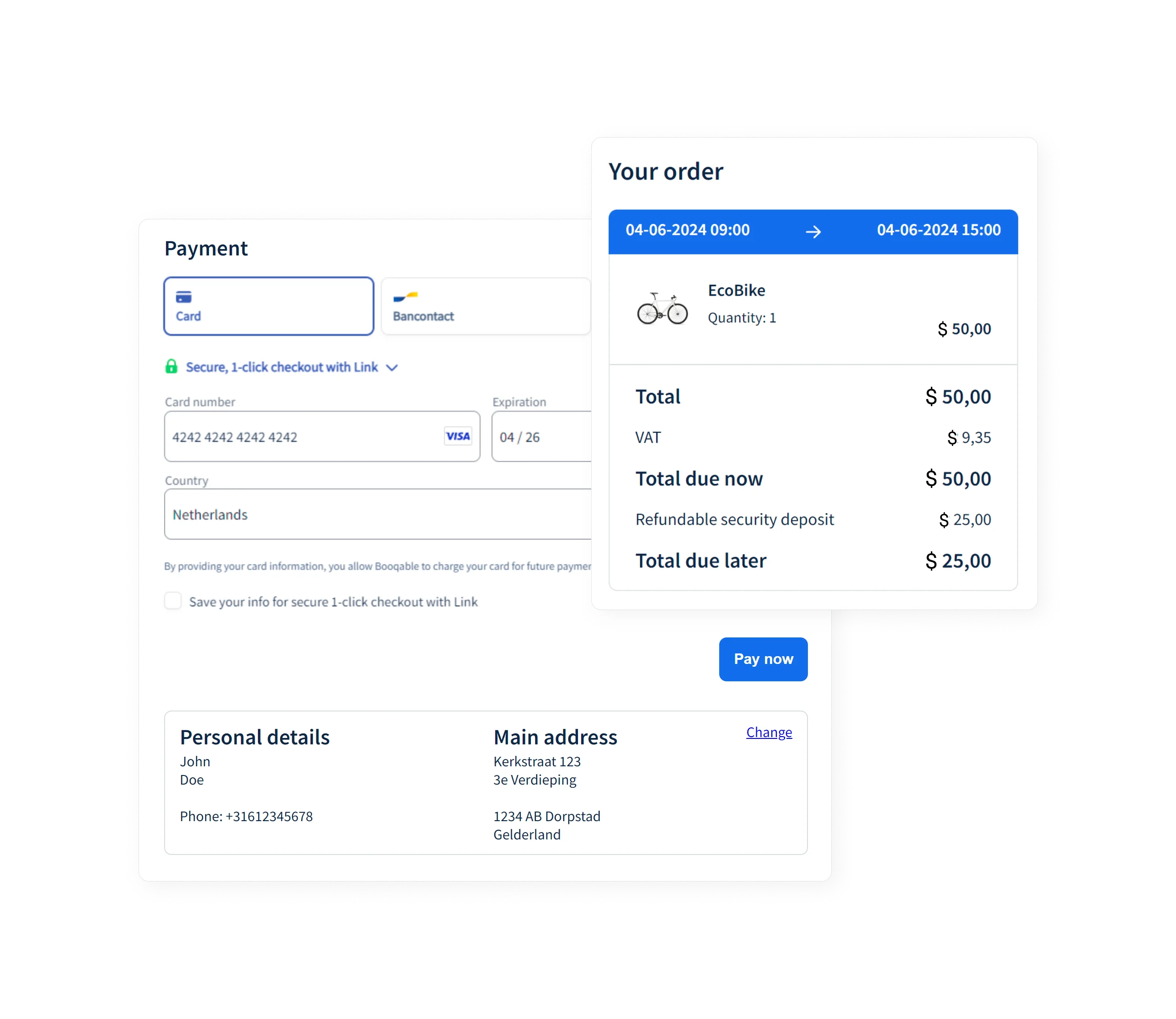 Mockup with Stripe integration