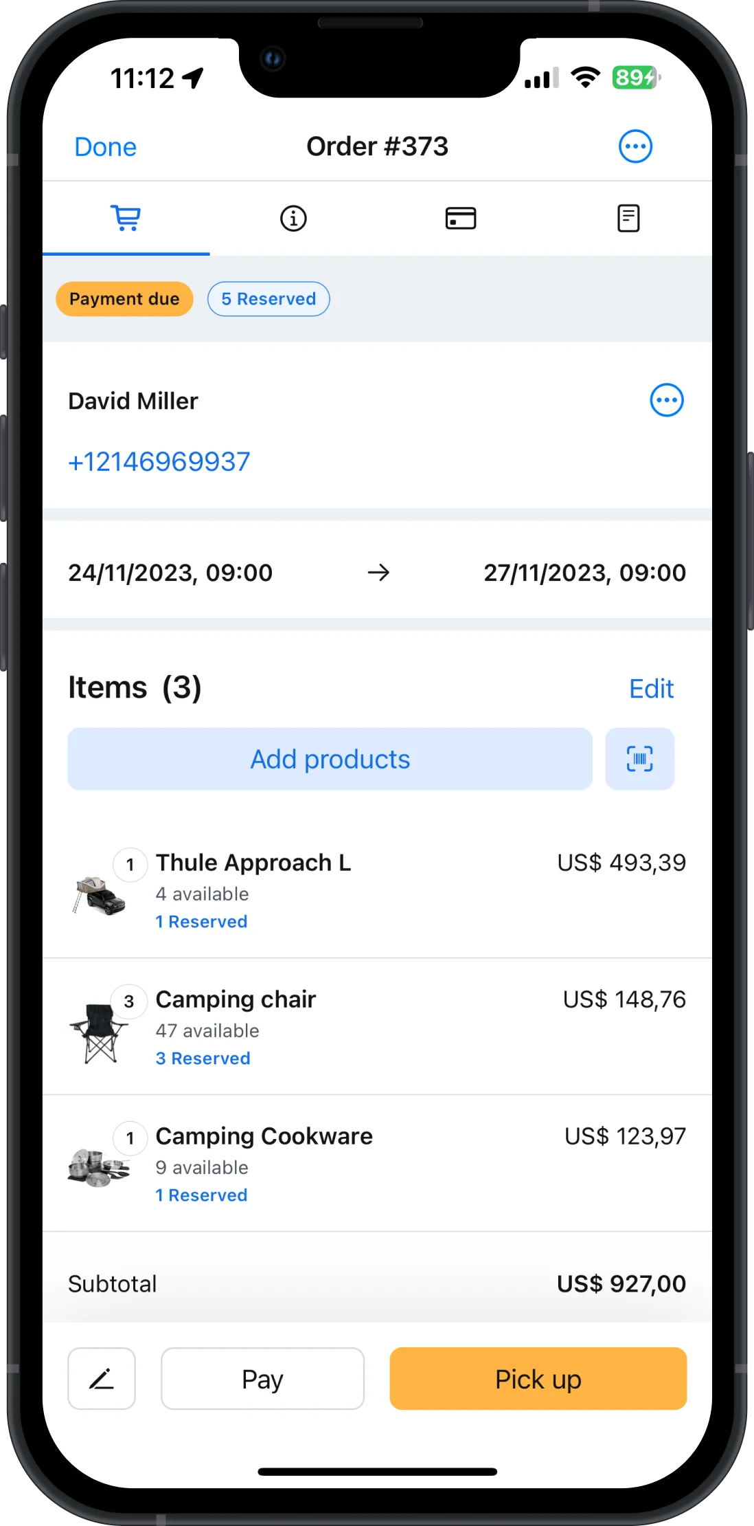 Booqable mobile app
