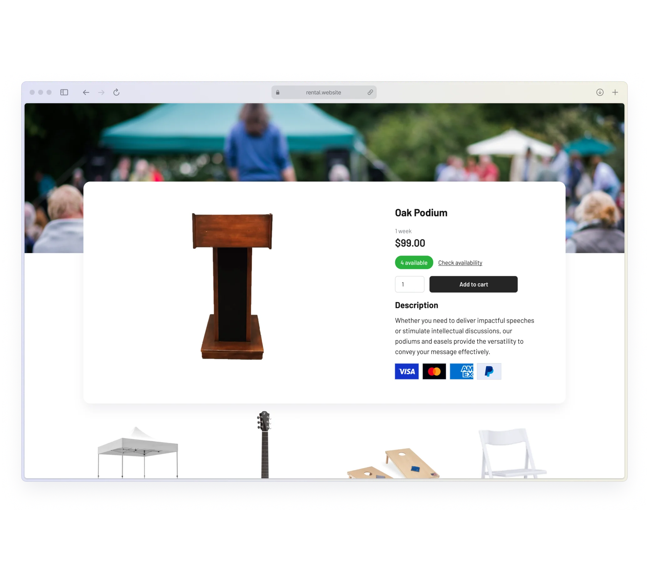 Church rental software payment
