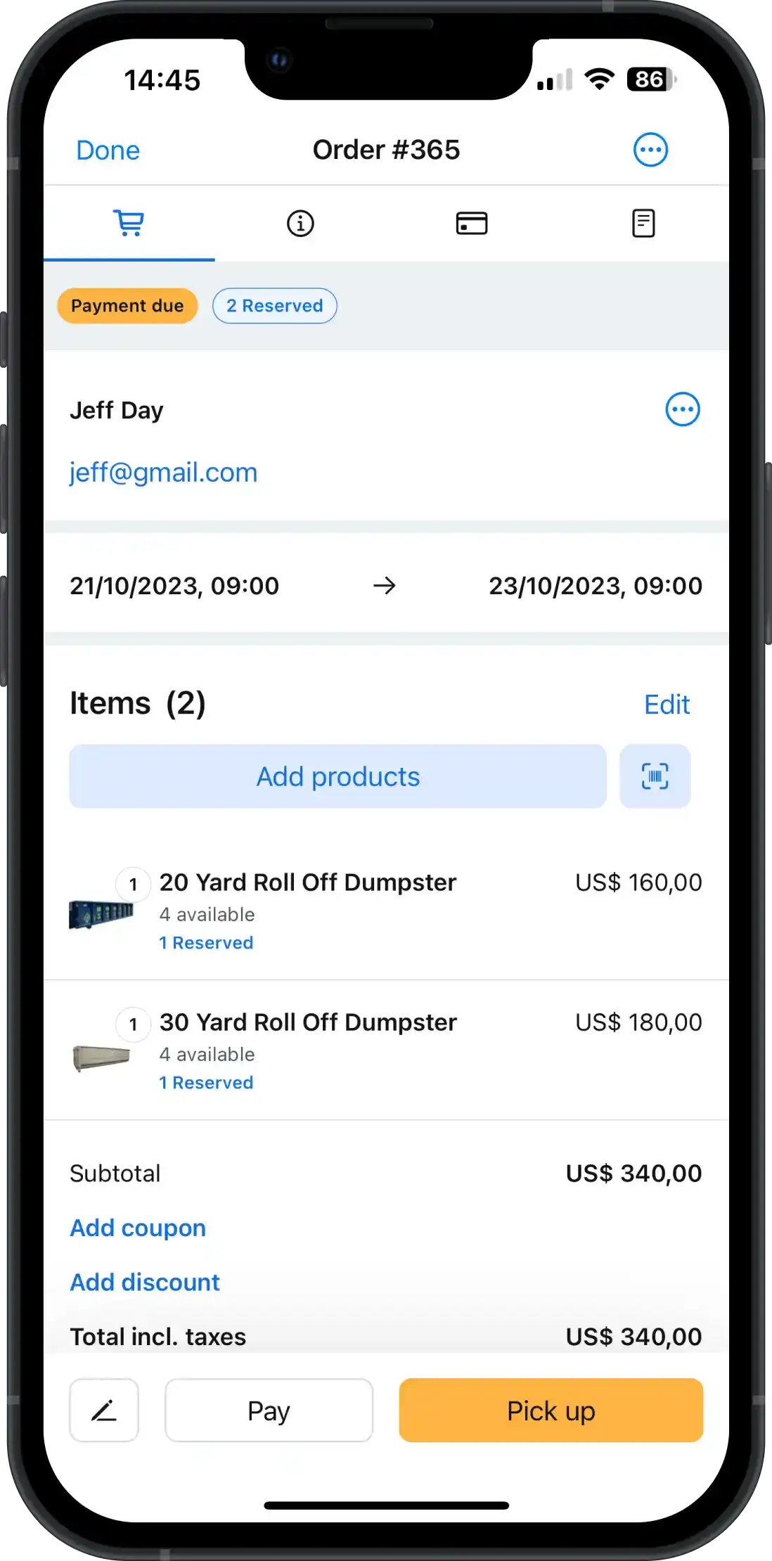 Booqable mobile app
