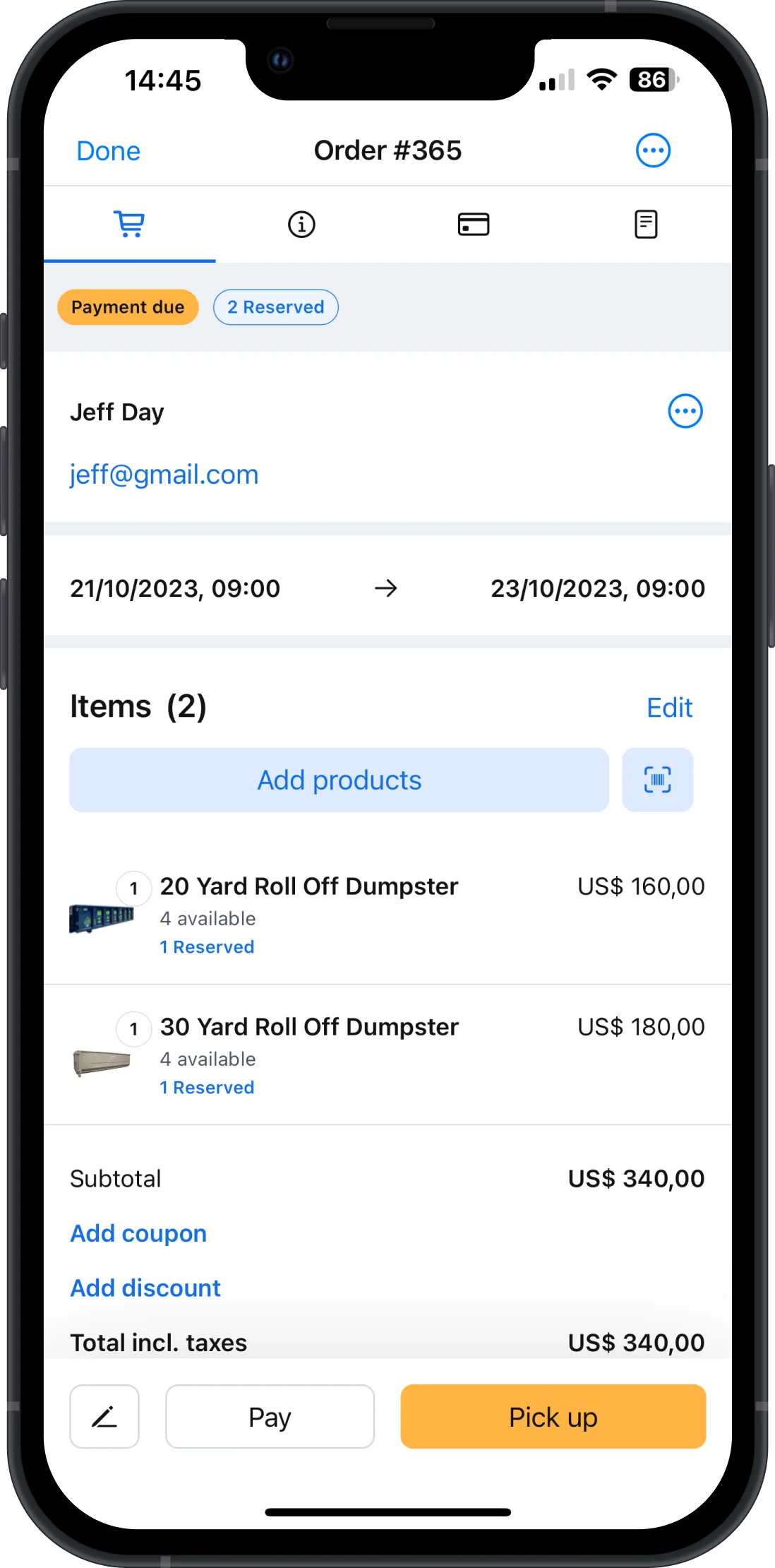 Booqable mobile app