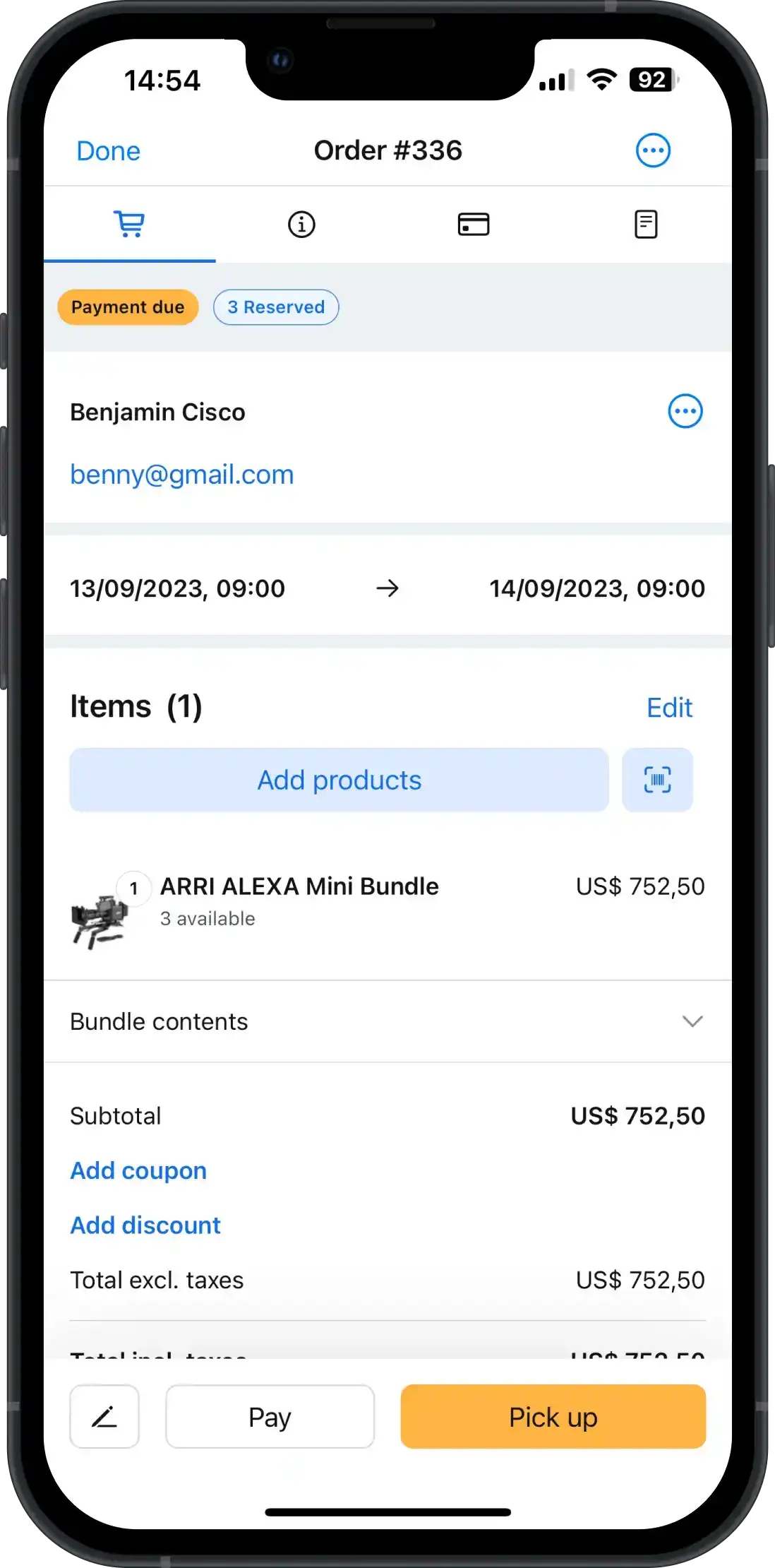 Booqable mobile app