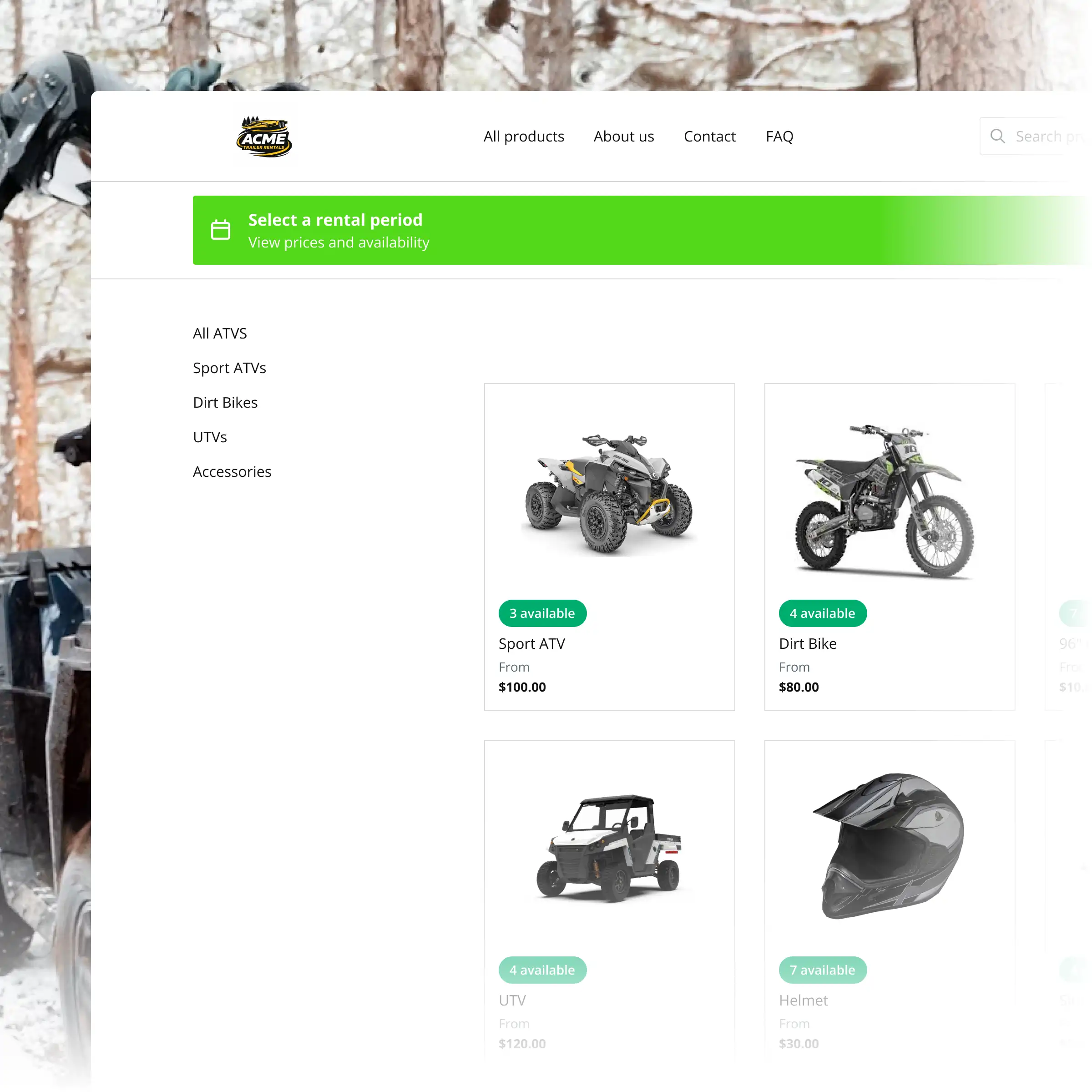 Booqable's atv rental software showing rental workflow features