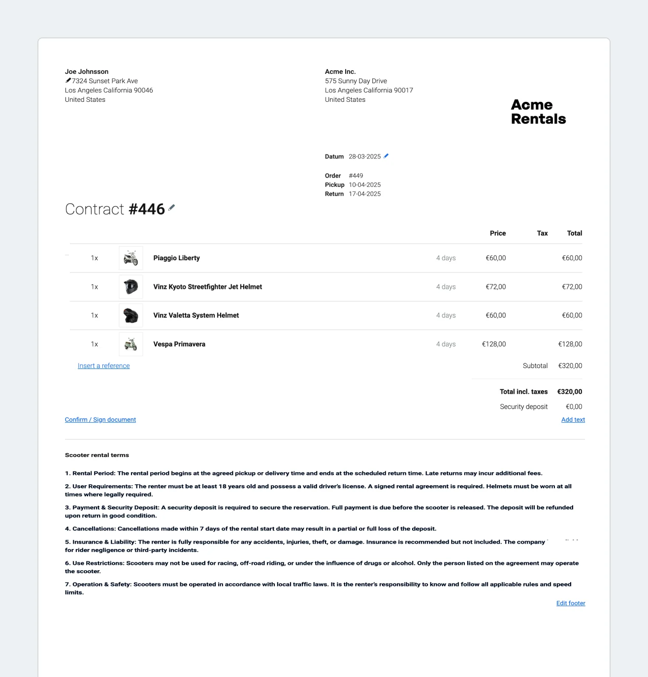 Verzichtsformulare & Unterschriften