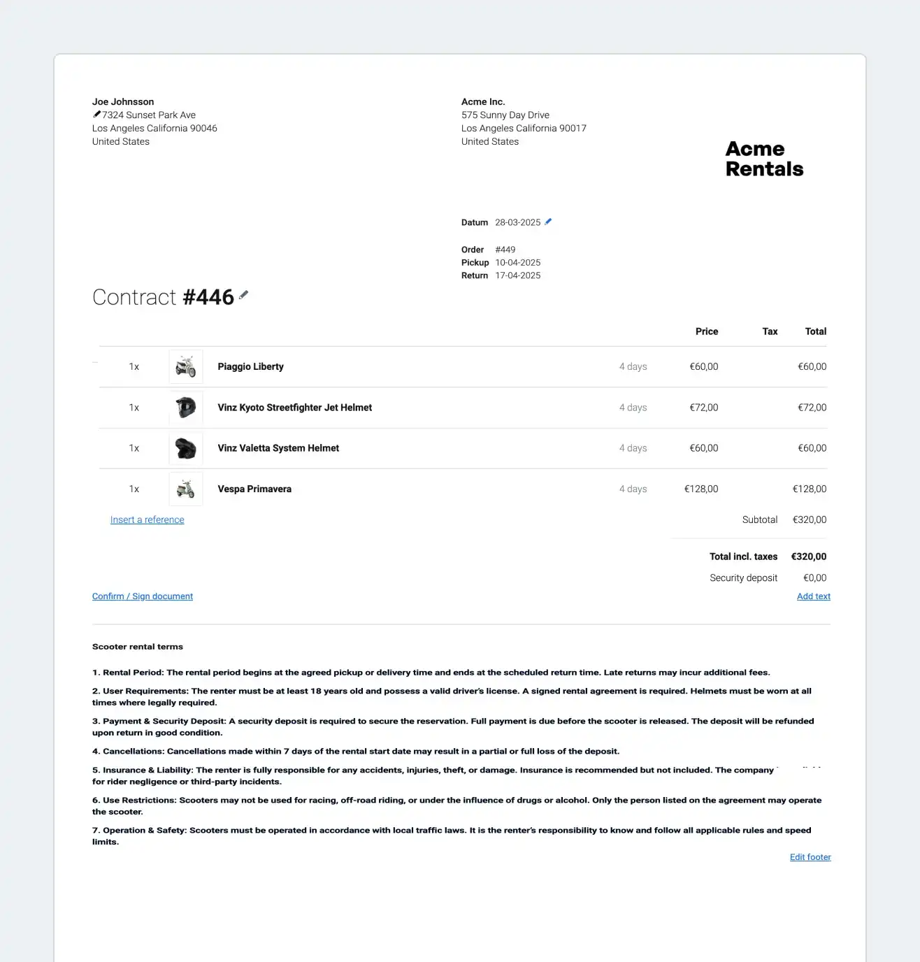 Waiver forms & signatures