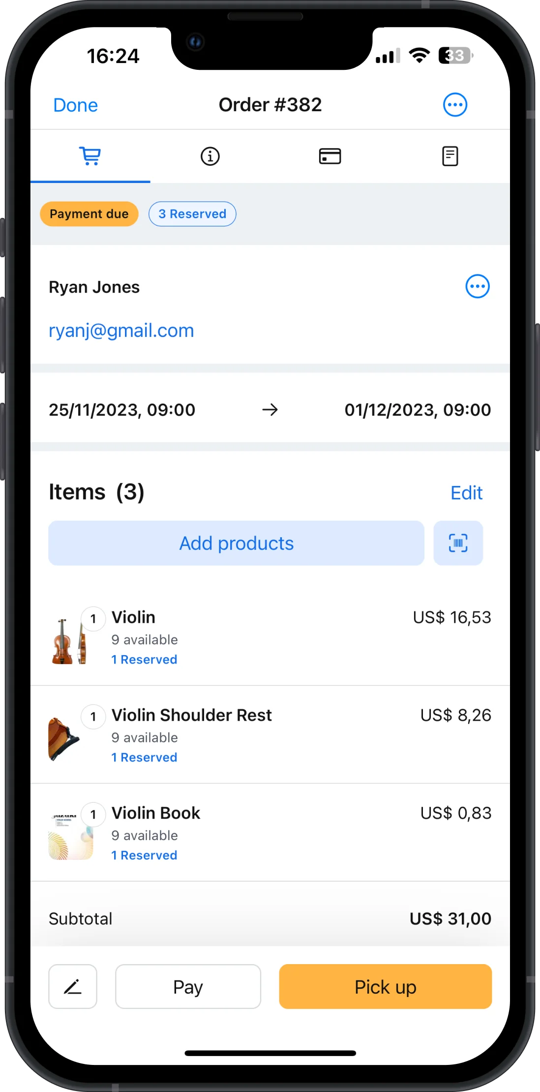 Booqable mobile app