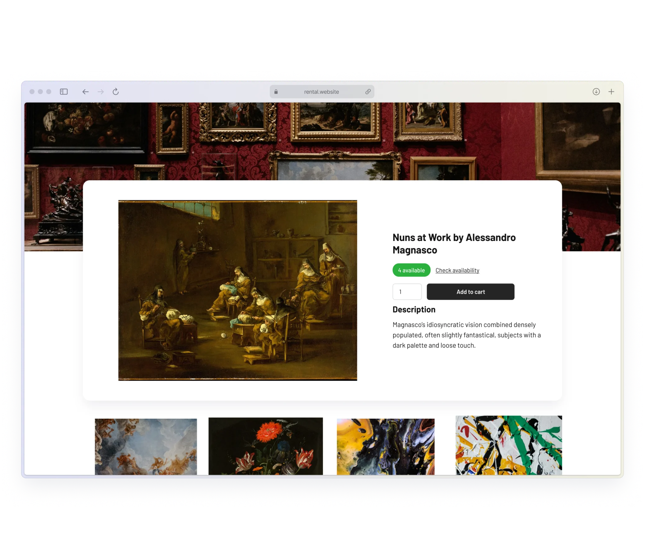 Museum rental software payment