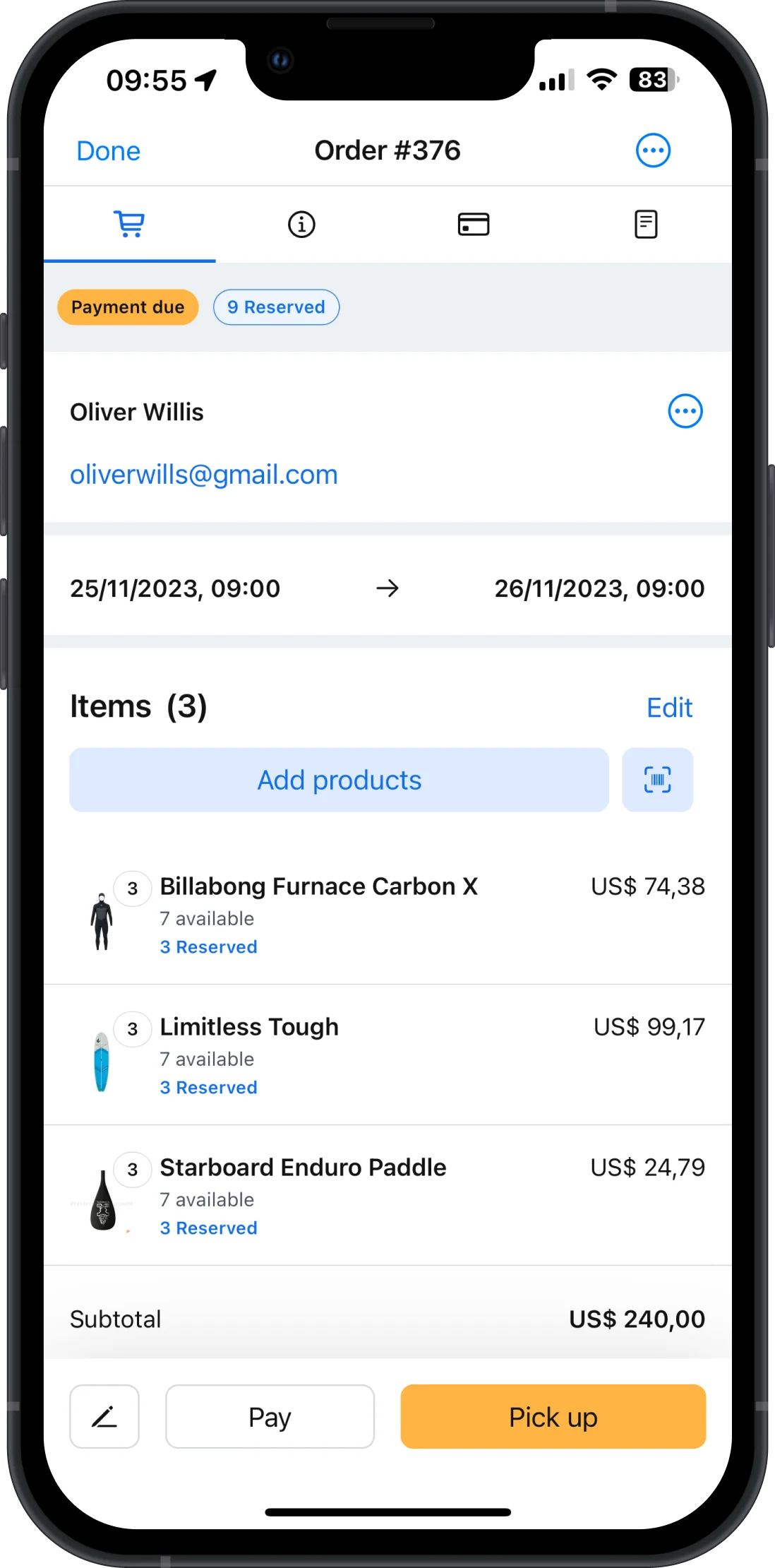 Booqable mobile app