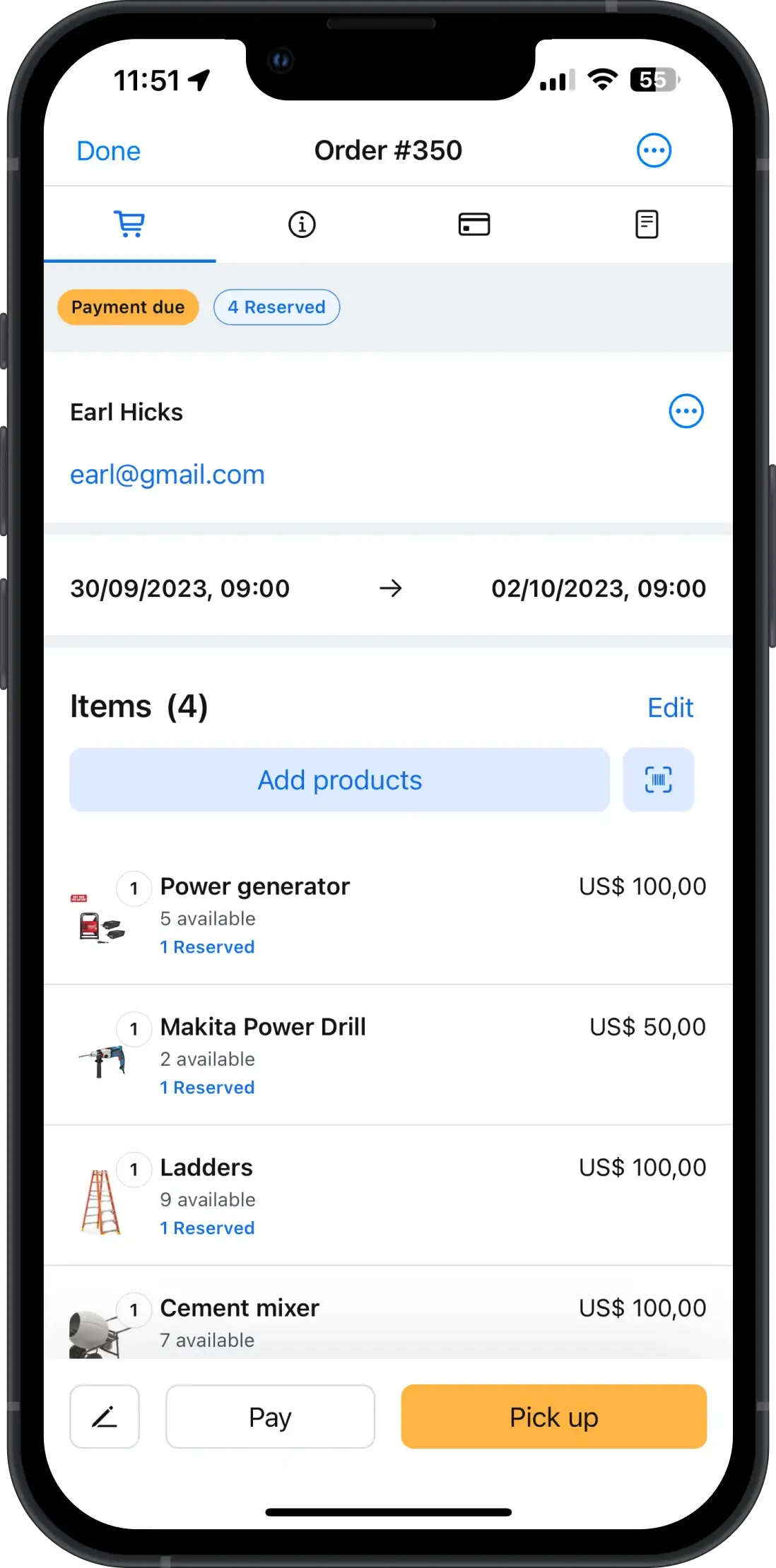 Booqable mobile app
