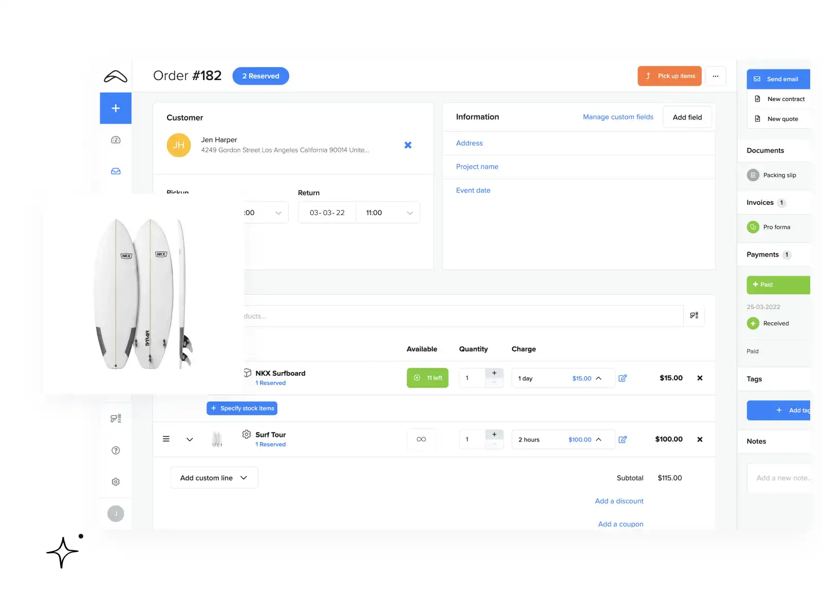 Boat rental software inventory management