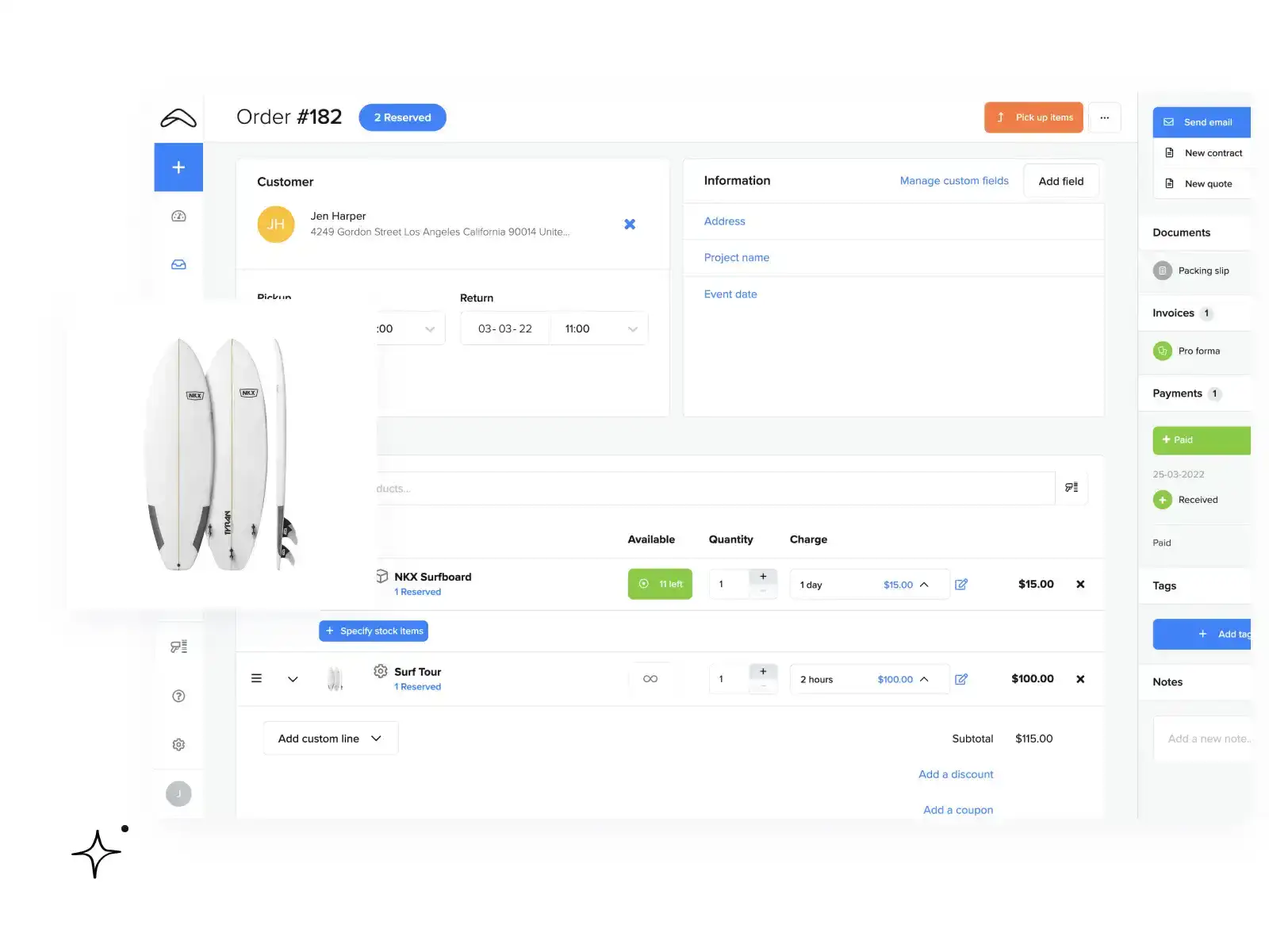 Boat rental software inventory management