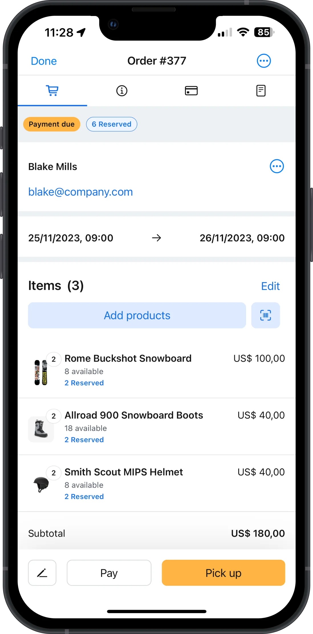 Booqable mobile app