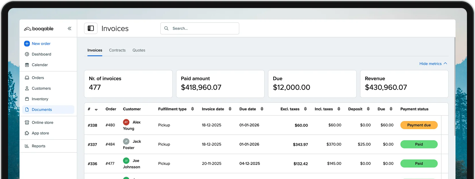 Person managing stock using rental inventory software