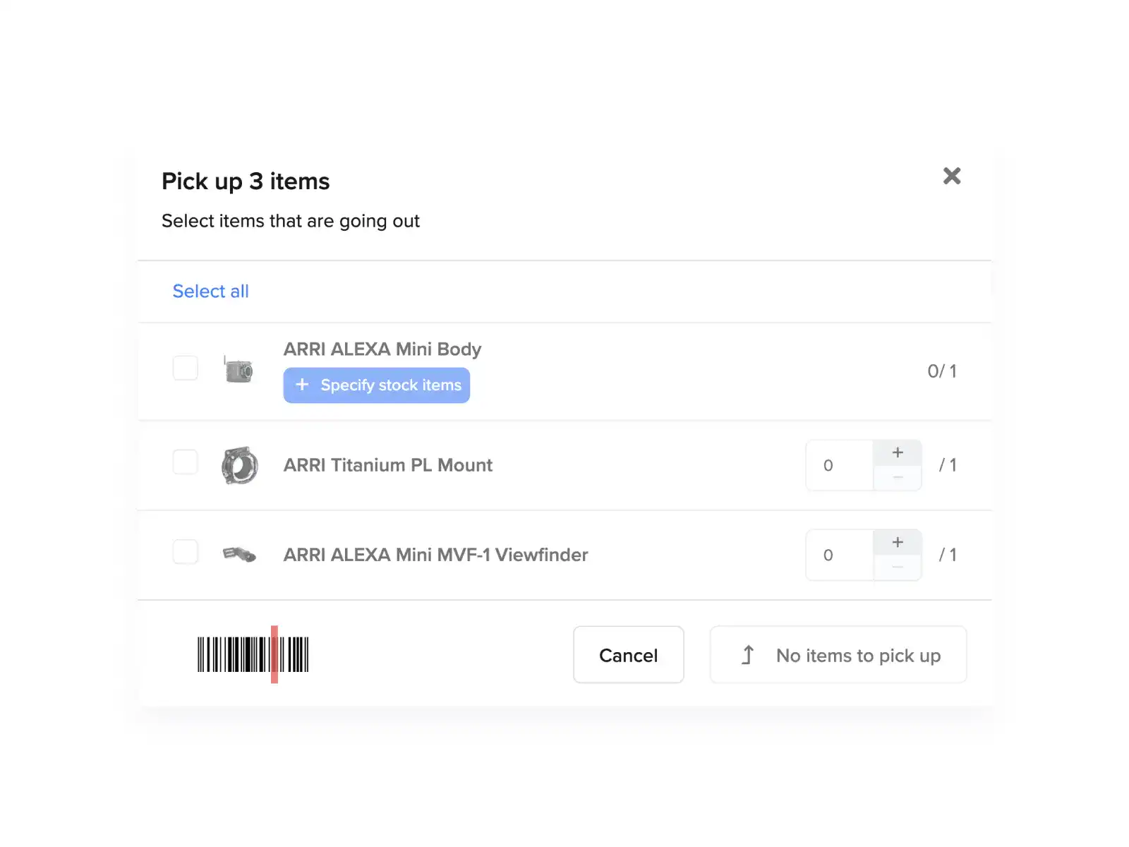 Inventory barcodes