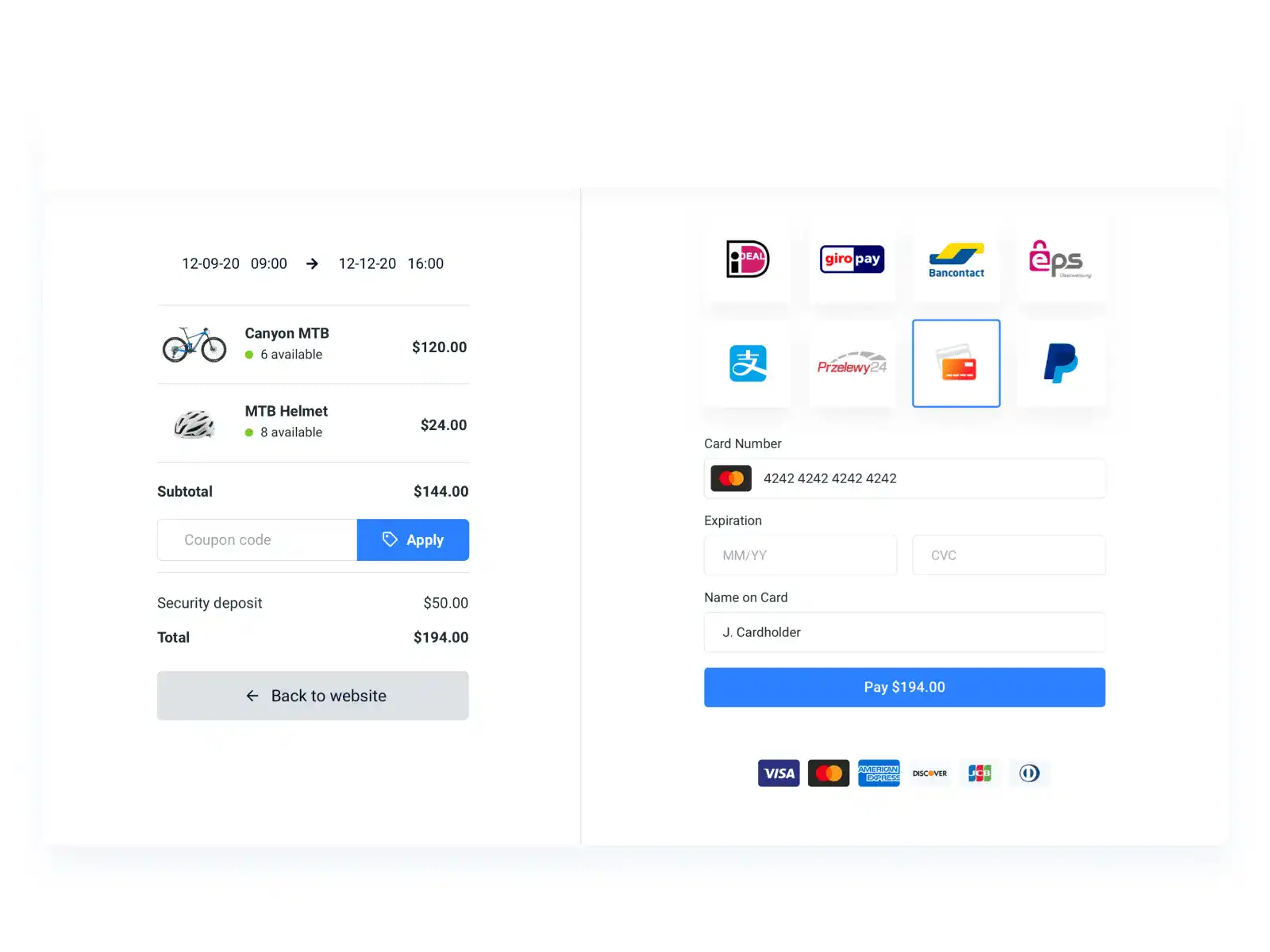 Online payment methods