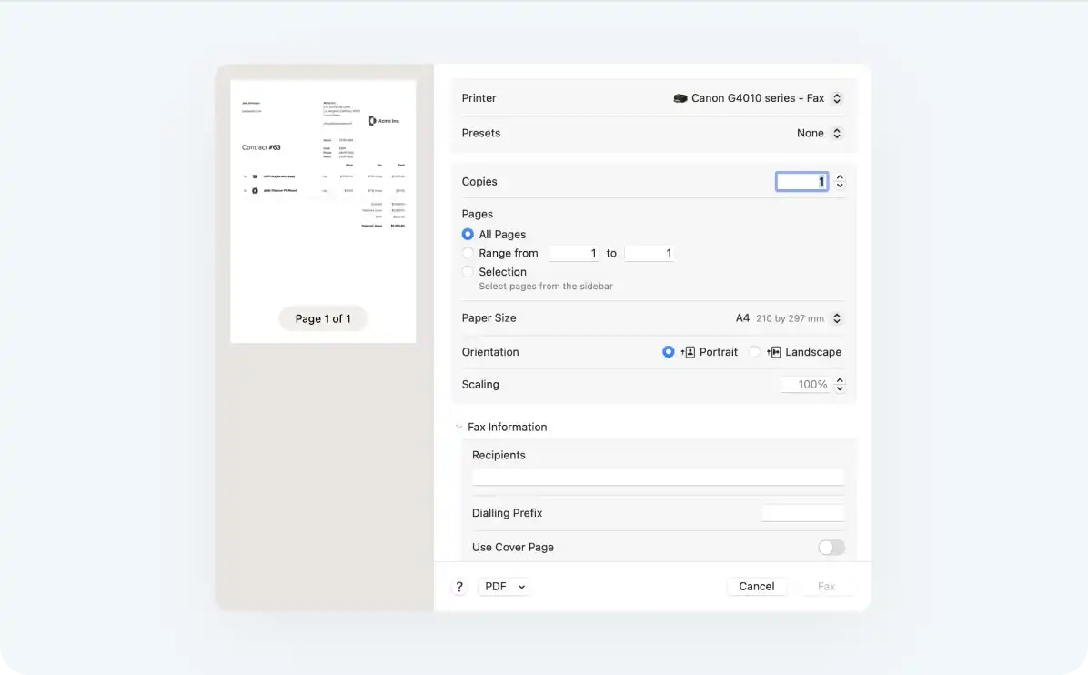 Print contracts