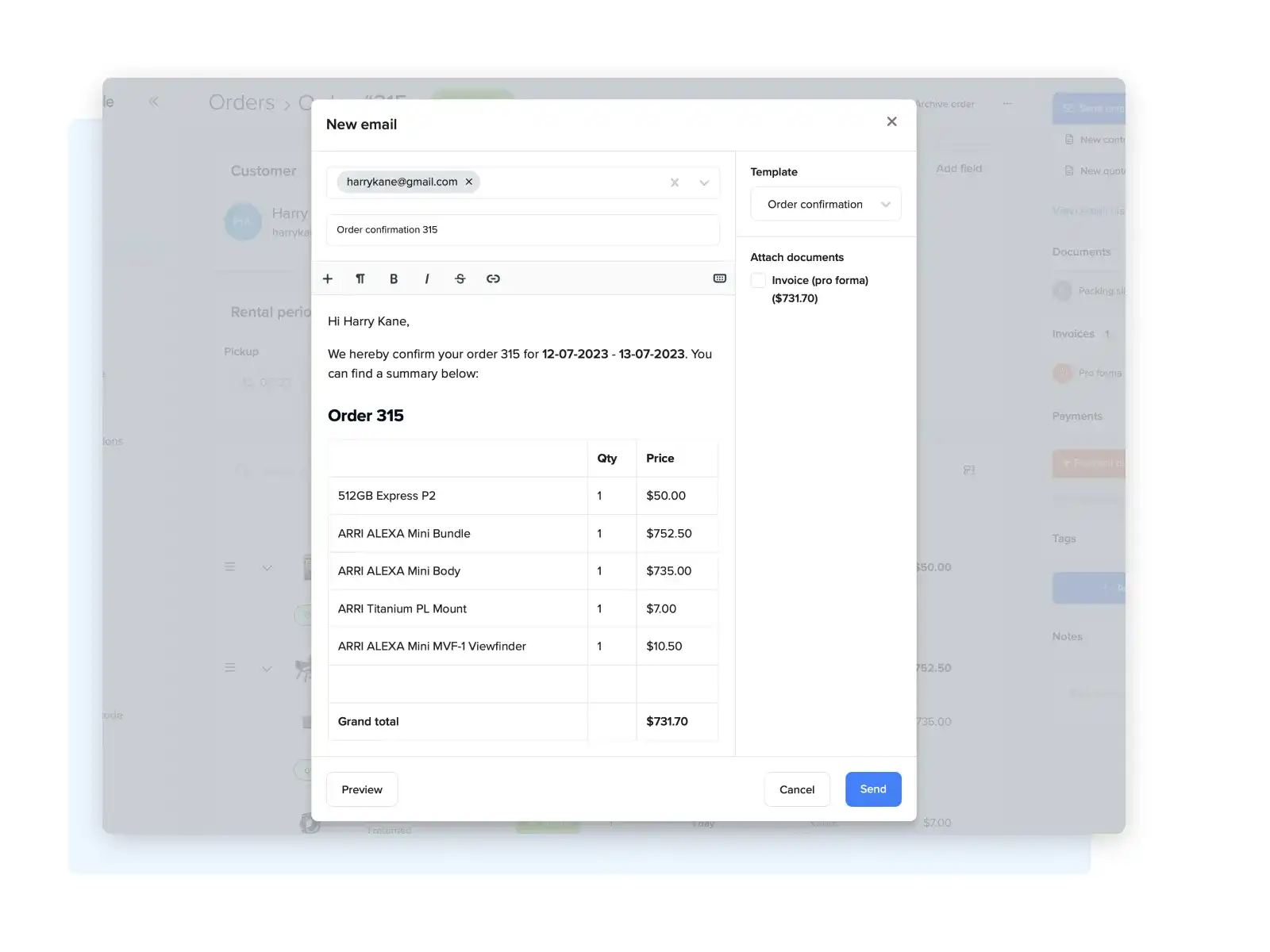 Communication screenshot