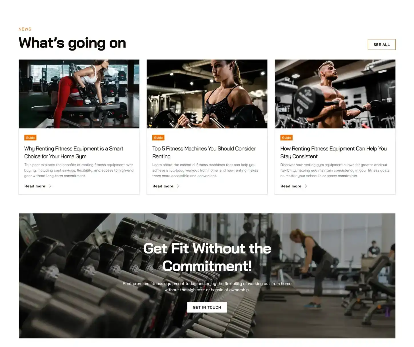 Achieve Theme - Fitness Equipment Rental Website Template