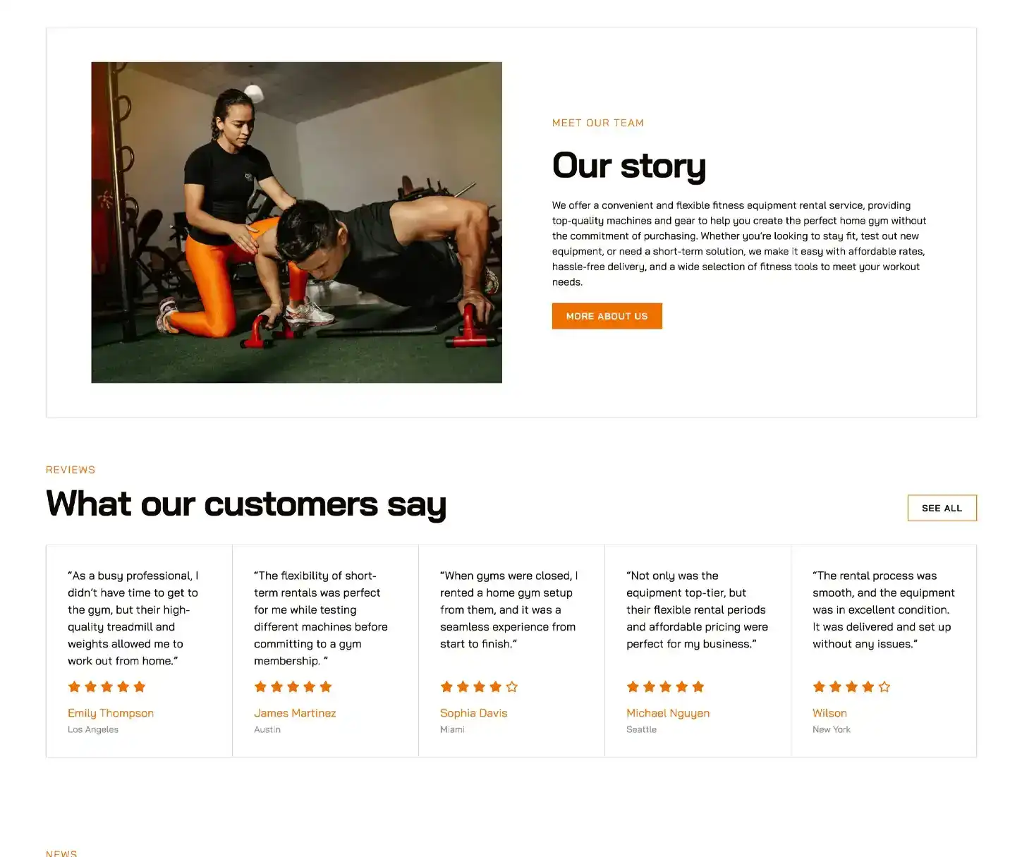 Achieve Theme - Fitness Equipment Rental Website Template