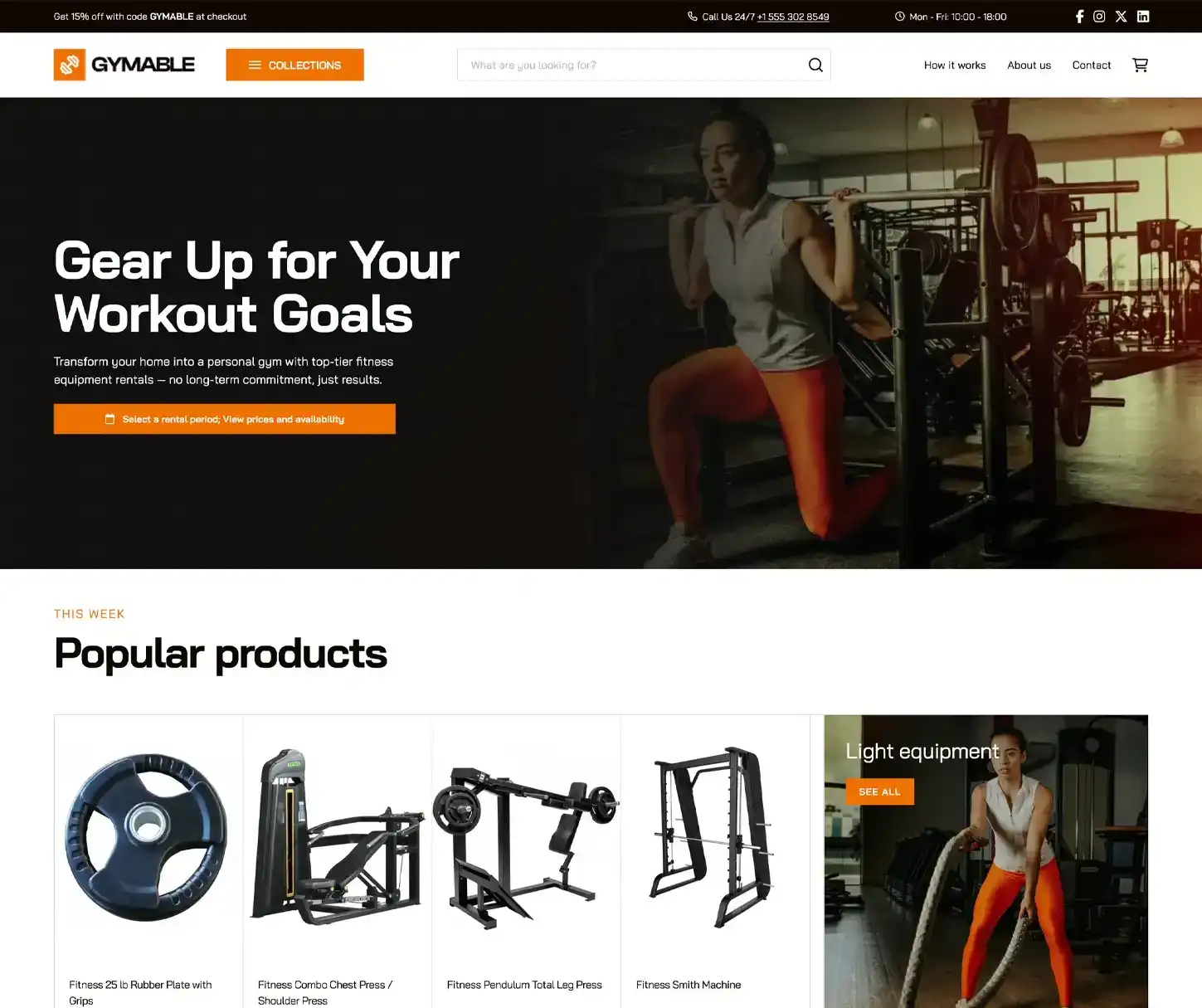 Achieve Theme - Fitness Equipment Rental Website Template