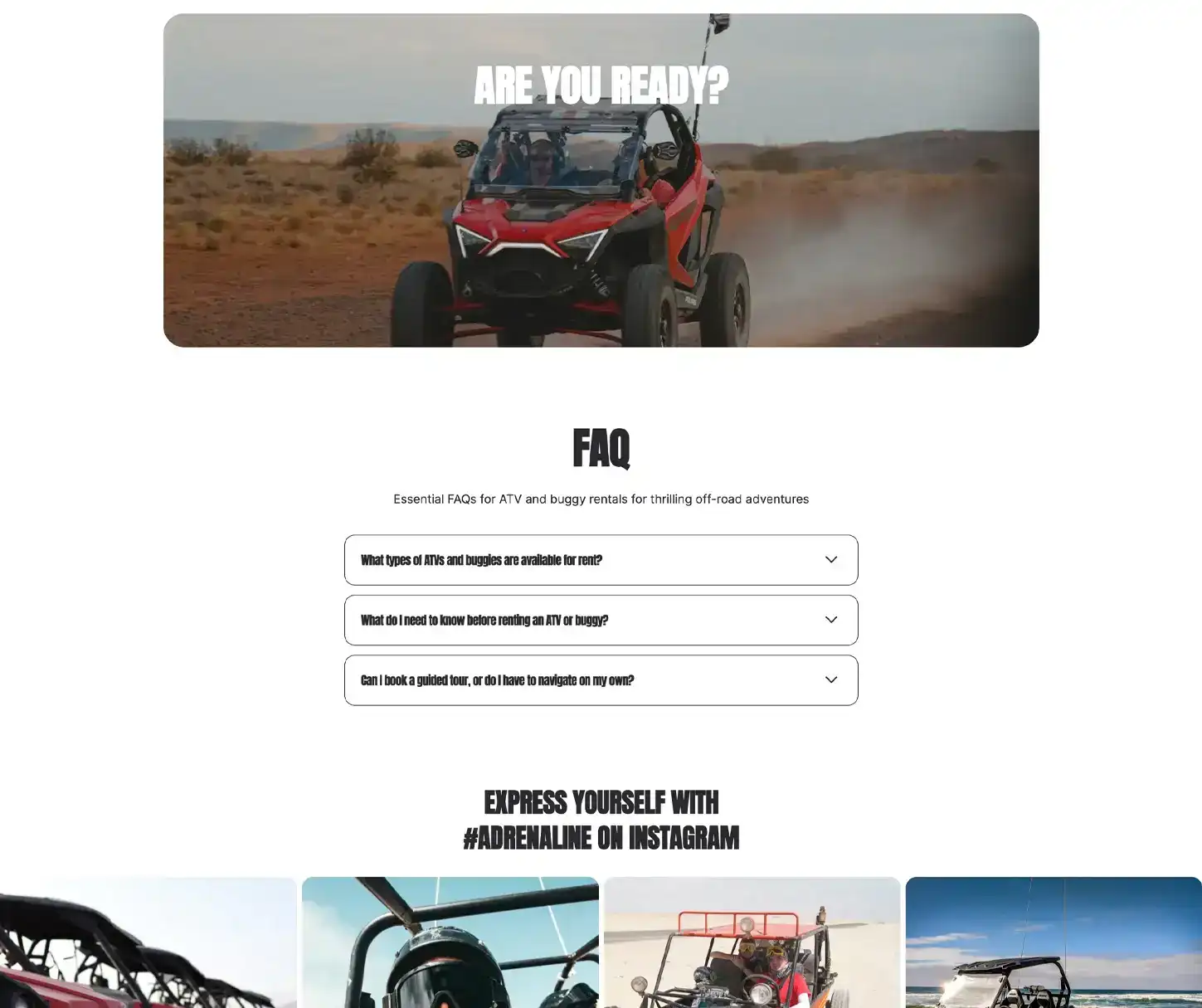 Thème Adrenaline - Template de site web pour la location de Buggy & ATV