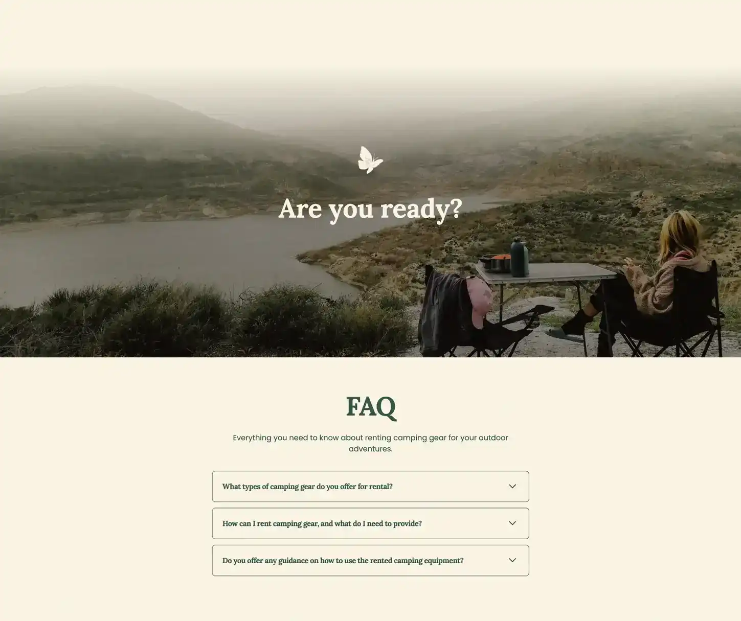 Adventure Theme - Template de site web pour la location de matériel de camping