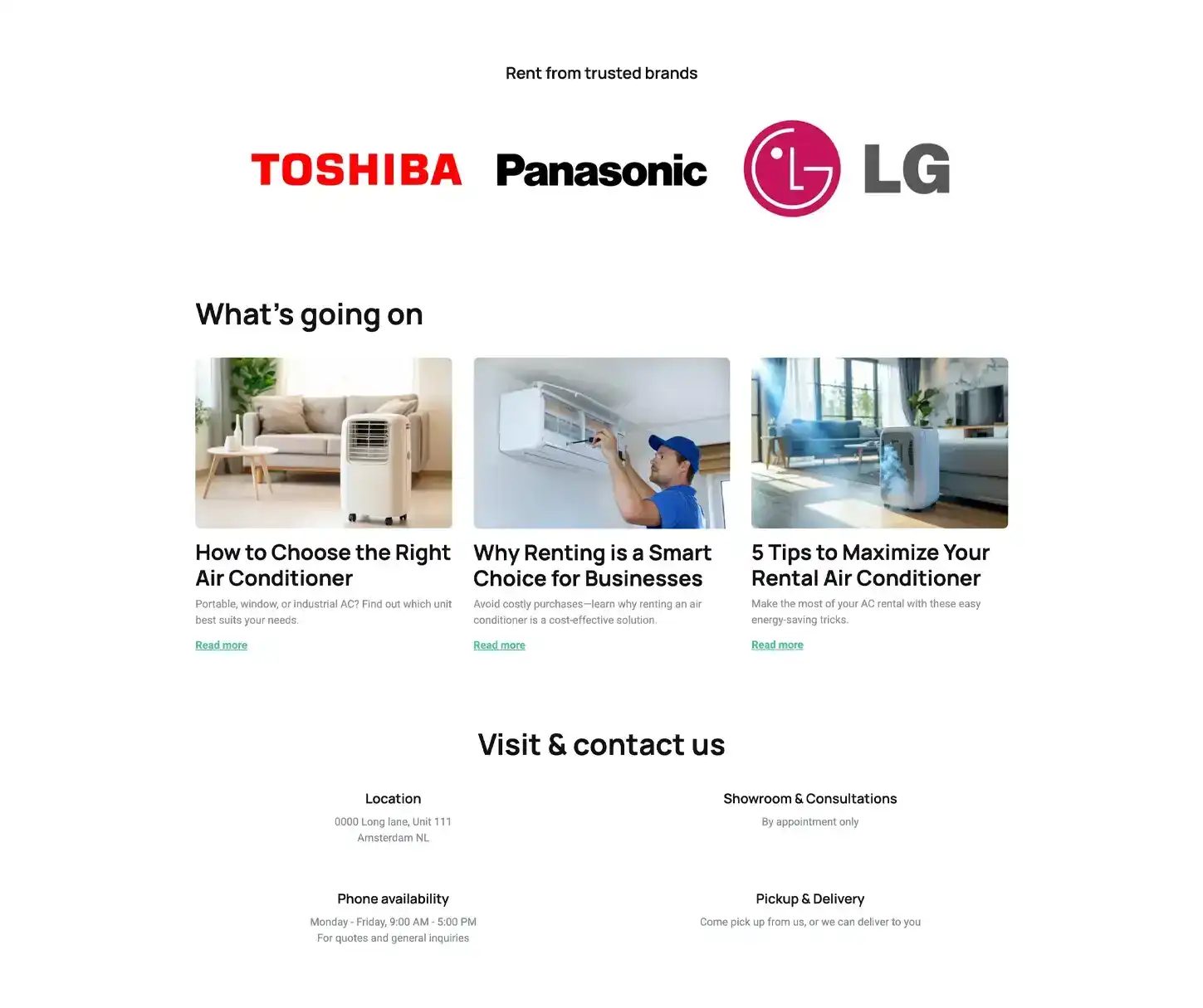 Aero Theme - Air Conditioner Rental Website Template