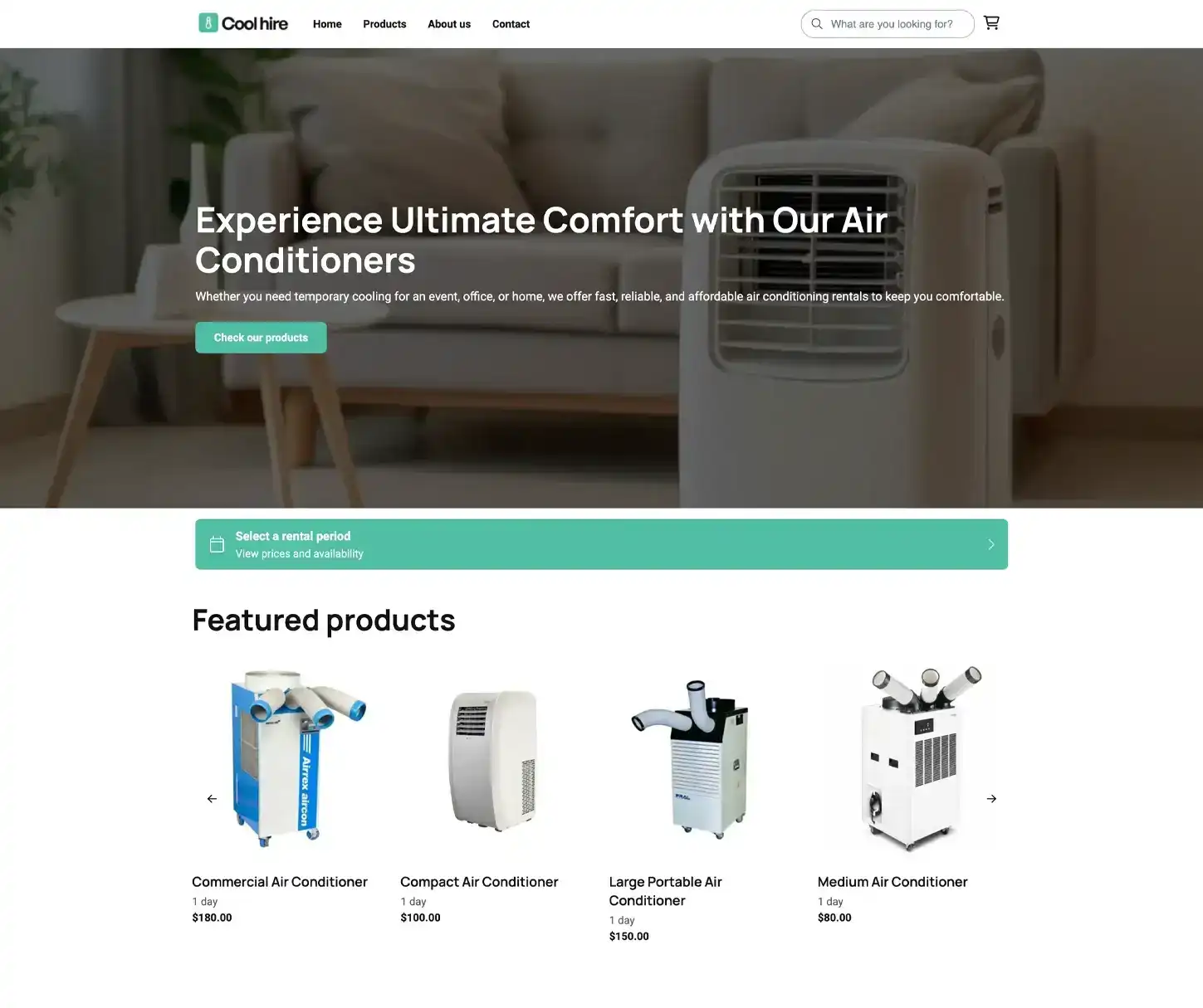 Aero Theme - Air Conditioner Rental Website Template