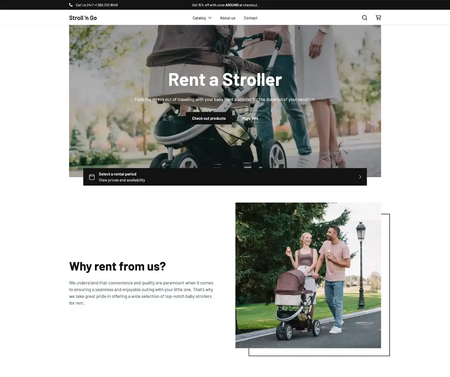 Around Theme - Stroller Rental Website Template
