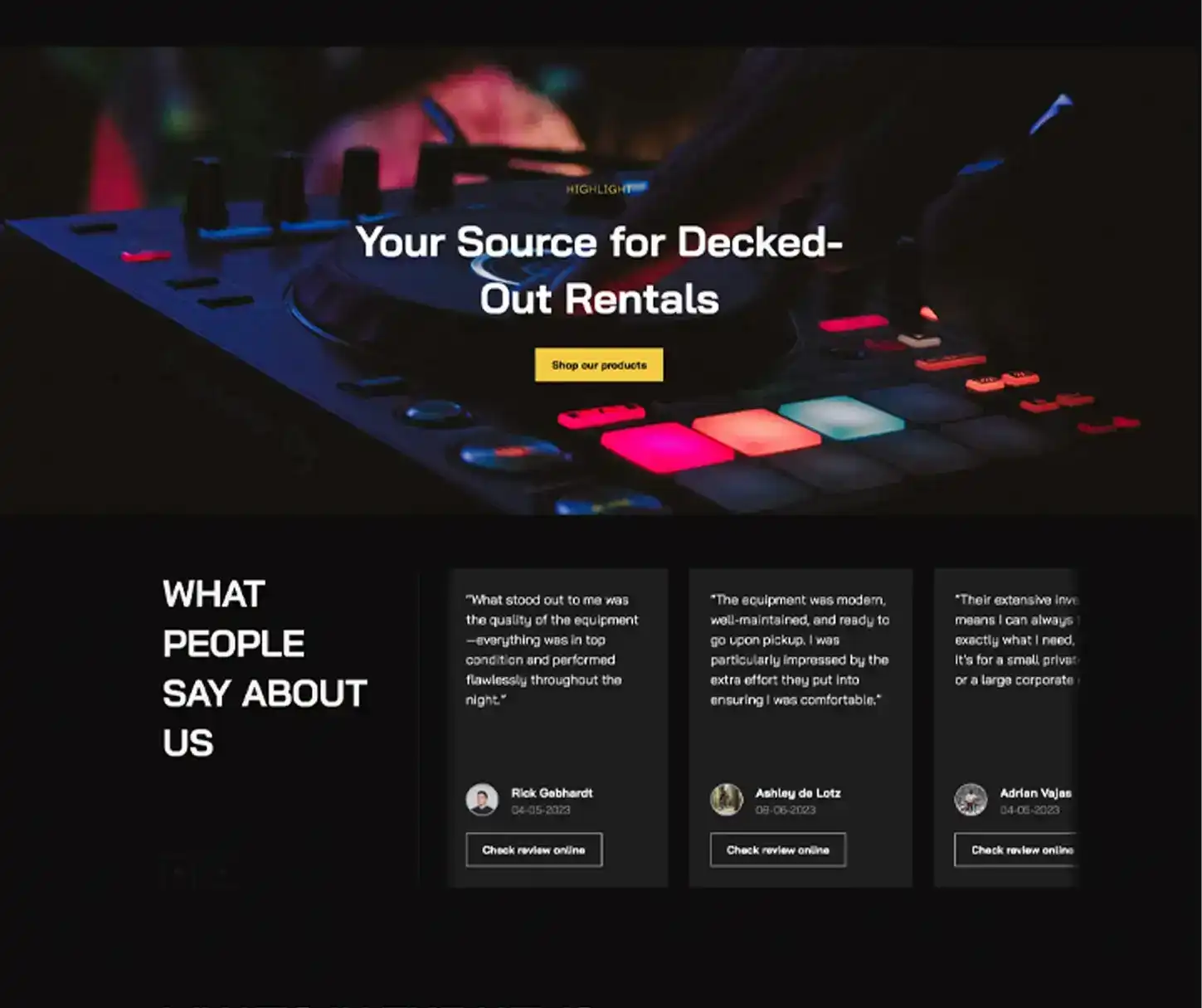 Boost Theme - DJ-Ausrüstungsverleih Website Vorlage