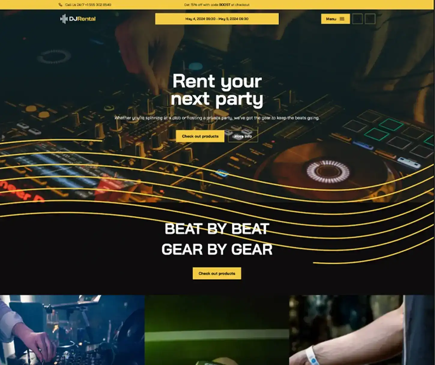 Boost Theme - DJ-Ausrüstungsverleih Website Vorlage