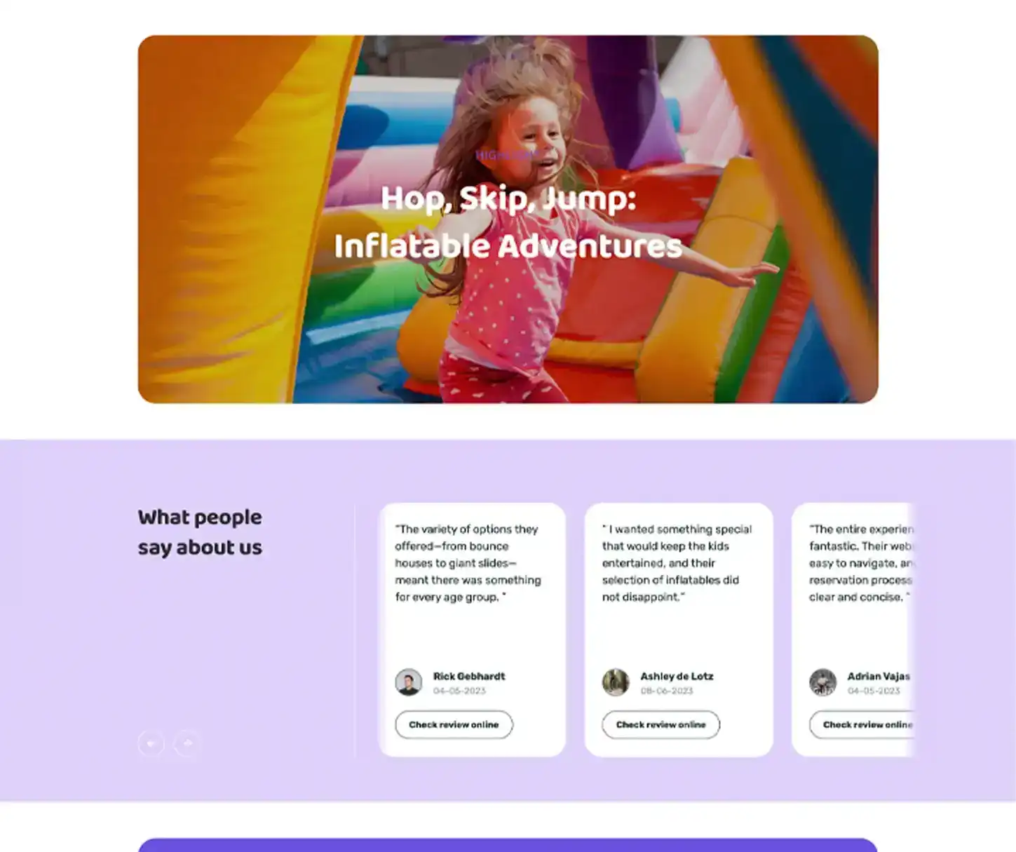 Bounce Theme - Inflatable Rental Website Template