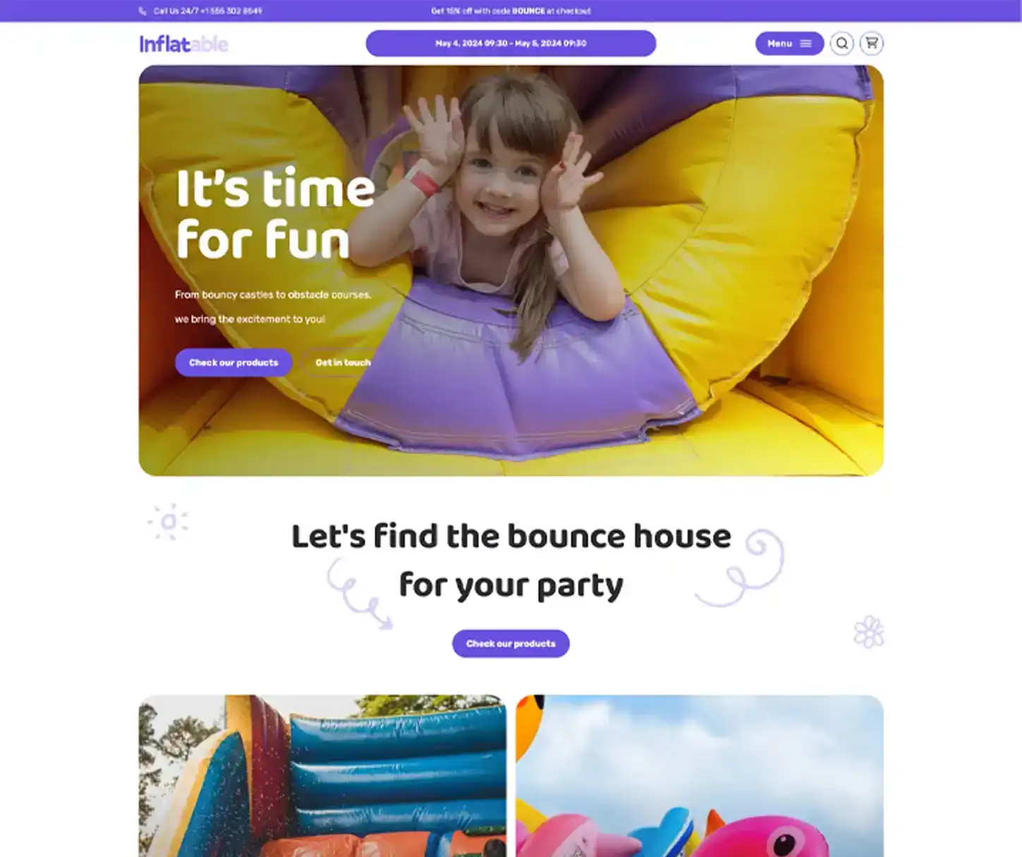 Bounce Theme - Inflatable Rental Website Template