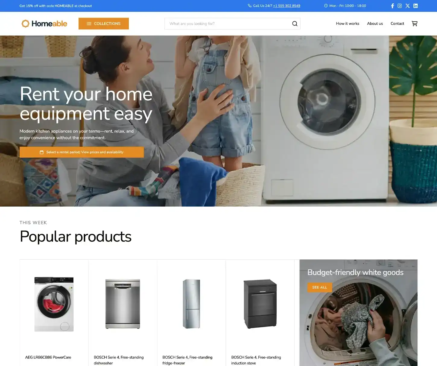 Breeze Theme - Plantilla de sitio web de alquiler de electrodomésticos