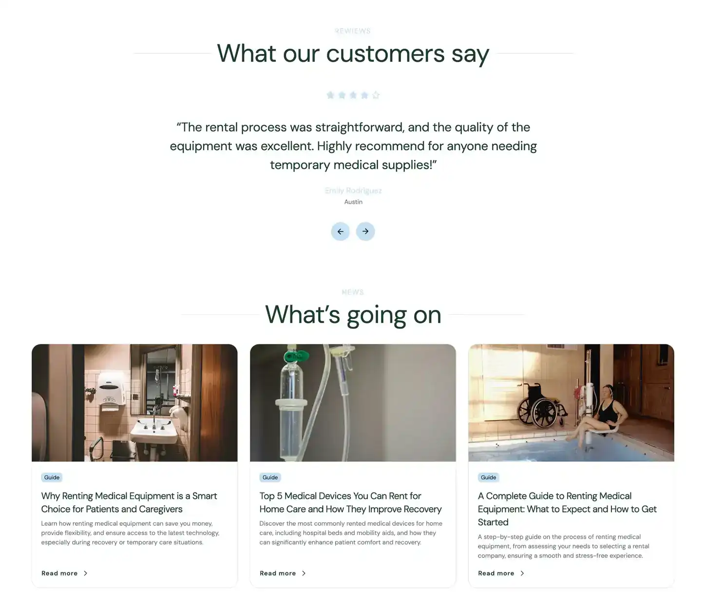 Care Theme - Medical Equipment Rental Website Template