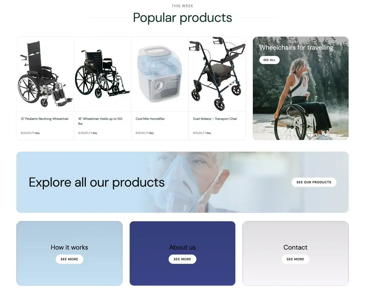 Care Theme - Medical Equipment Rental Website Template