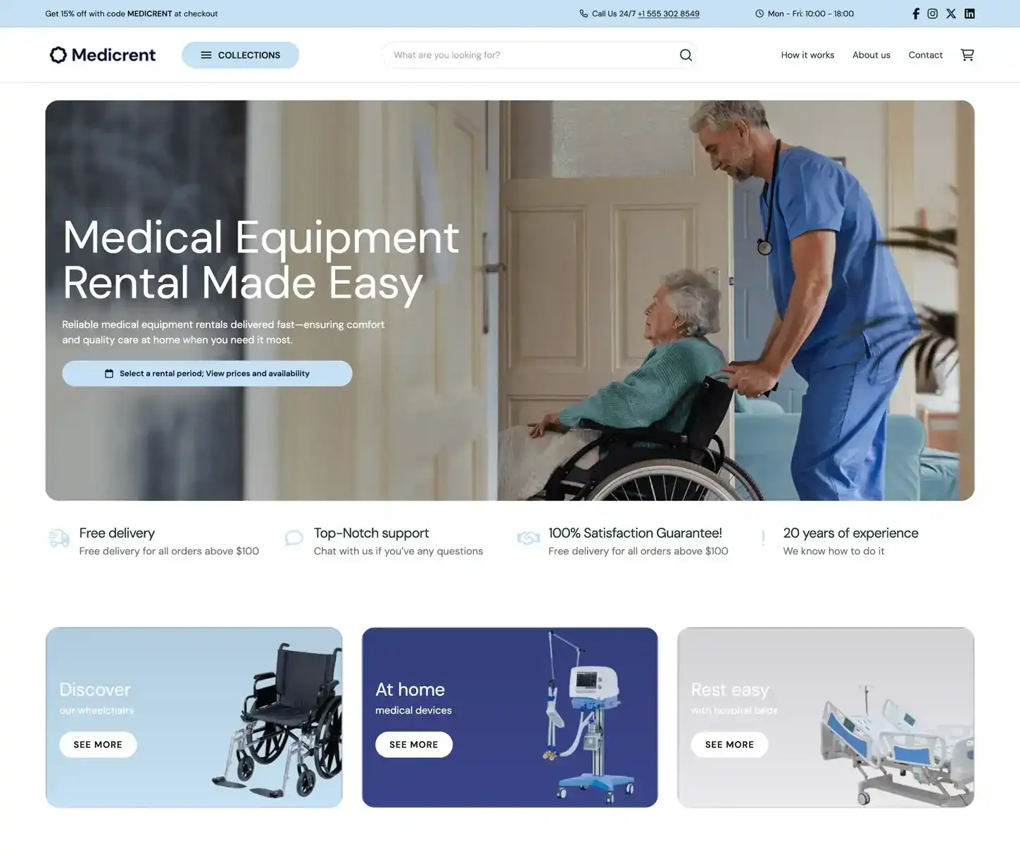 Care Theme - Medical Equipment Rental Website Template