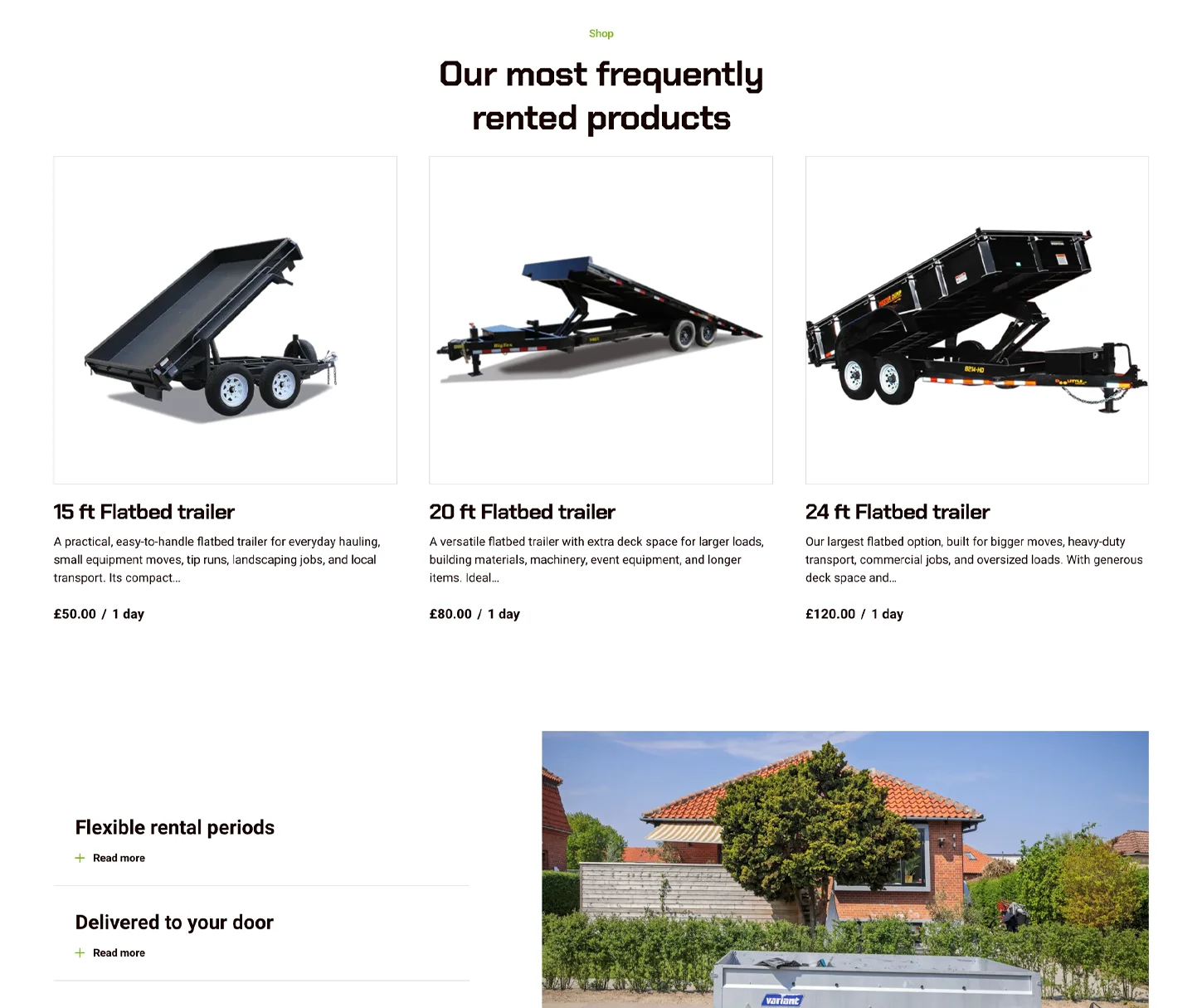 Carry Theme - Trailer Rental Website Template