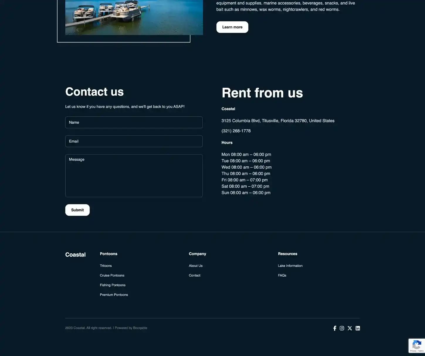 Coastal Theme - Modelo de Website de Aluguer de Pontoon