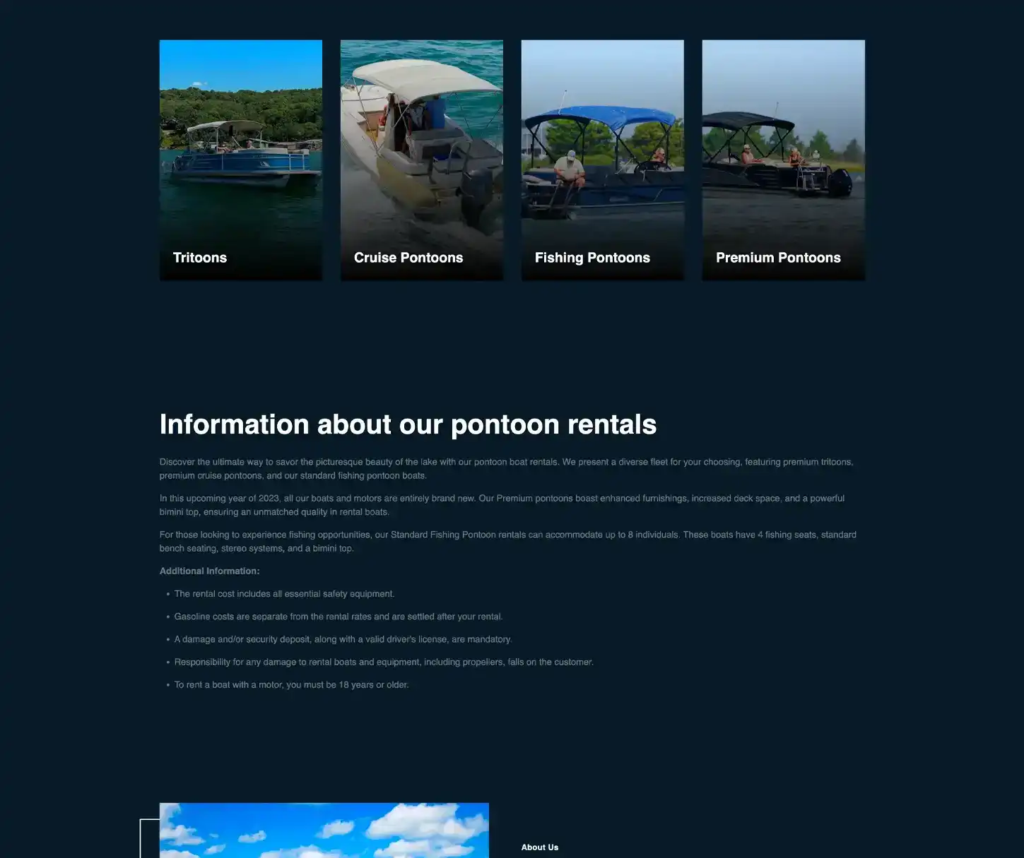Coastal Theme - Modelo de Website de Aluguer de Pontoon