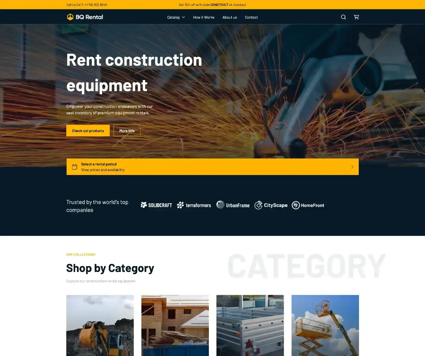 Construct Theme - Bauverleih Website Vorlage