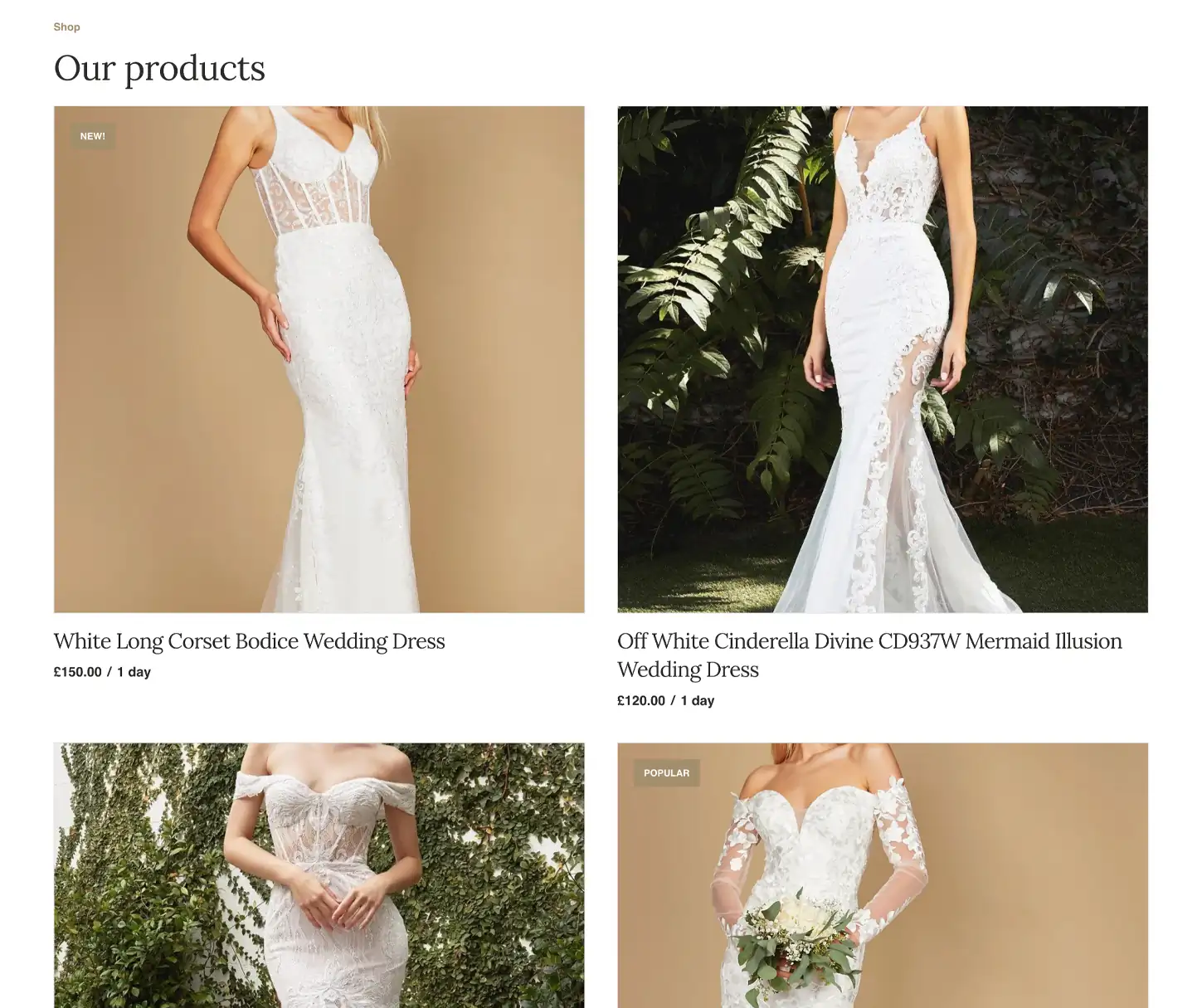 Couture Theme - Wedding Dress Rental Website Template