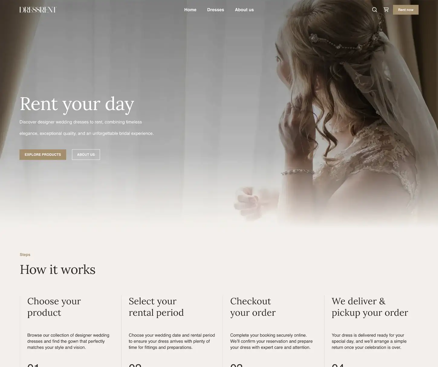 Couture Theme - Wedding Dress Rental Website Template