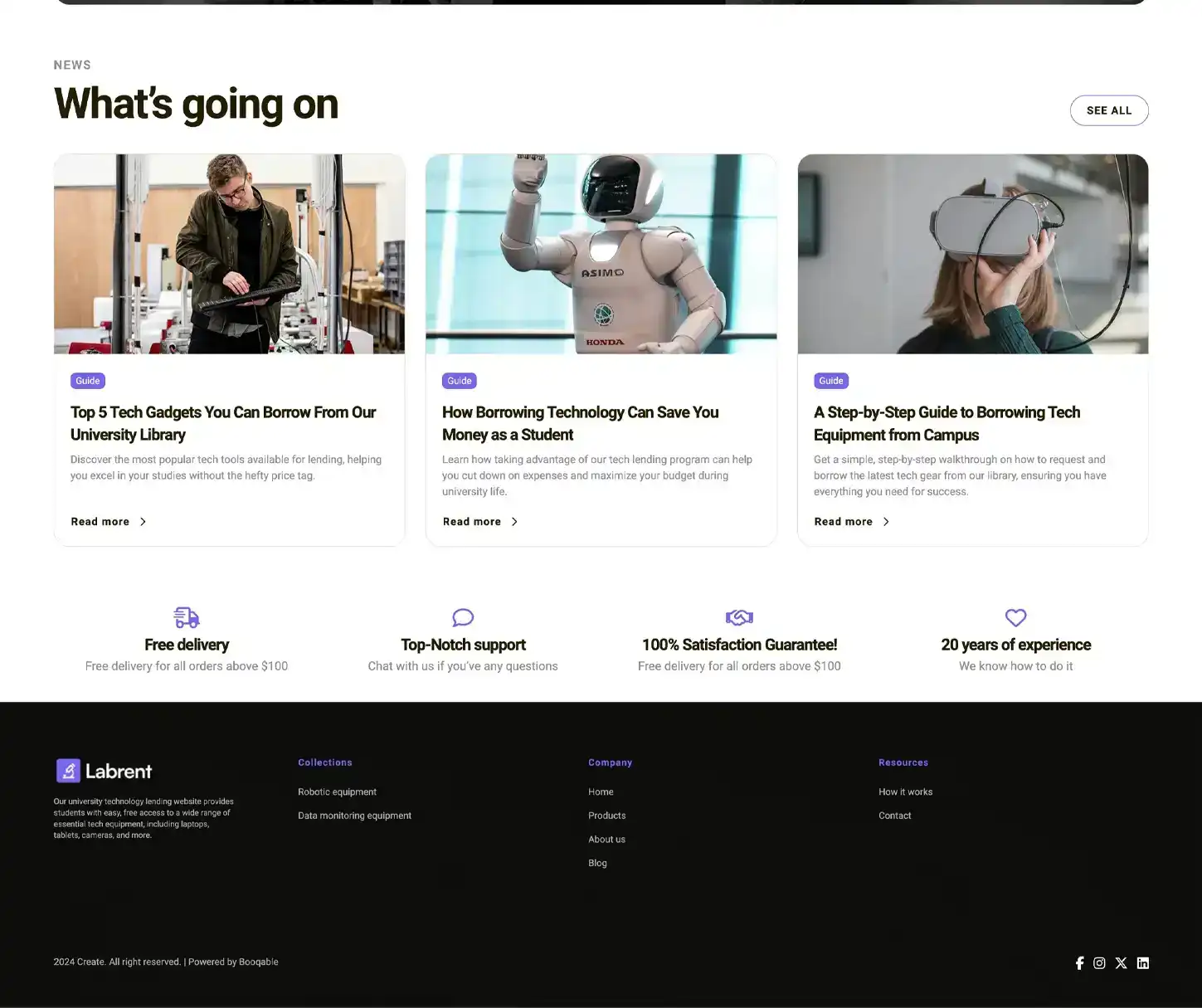 Create Theme - University Equipment Rental Website Template
