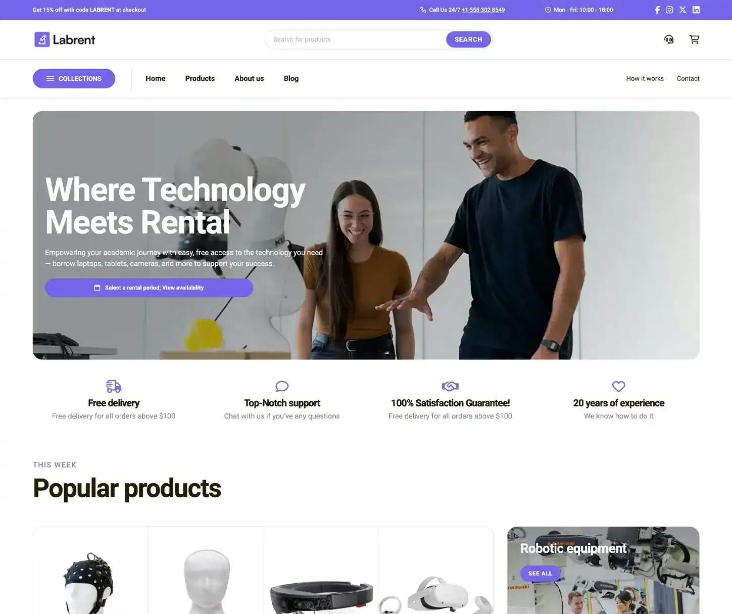 Create Theme - University Equipment Rental Website Template