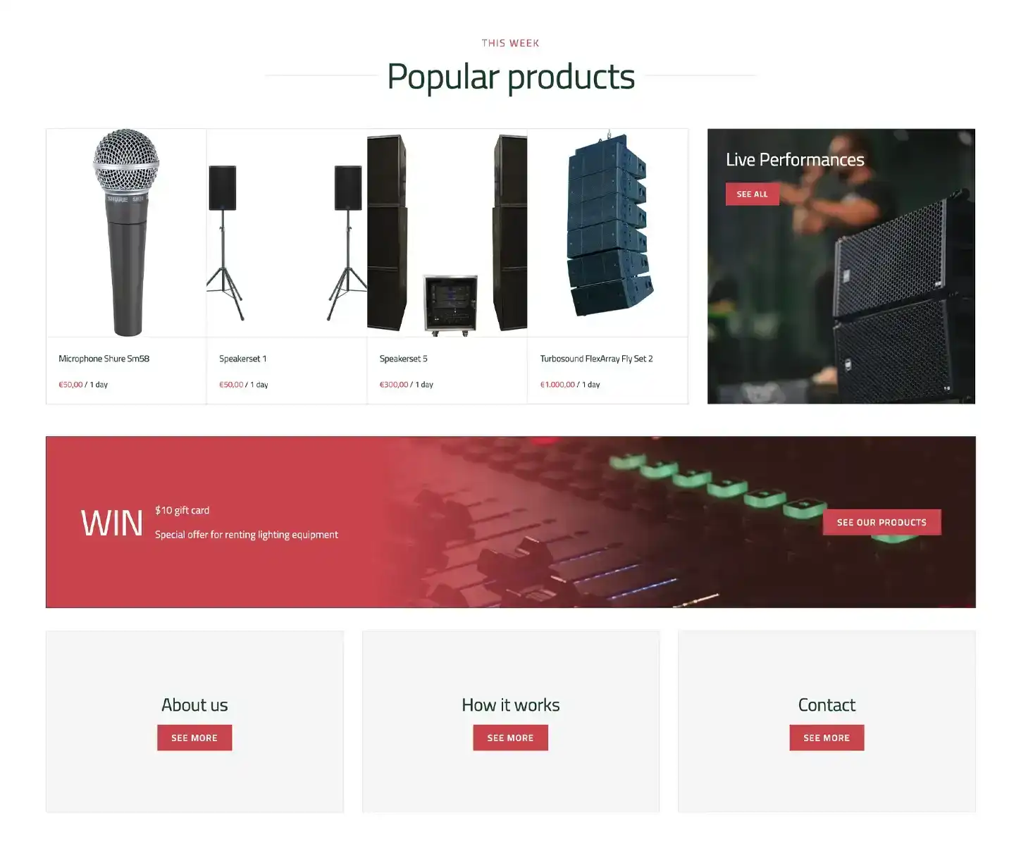 Crisp Theme - Audio Rental Website Template