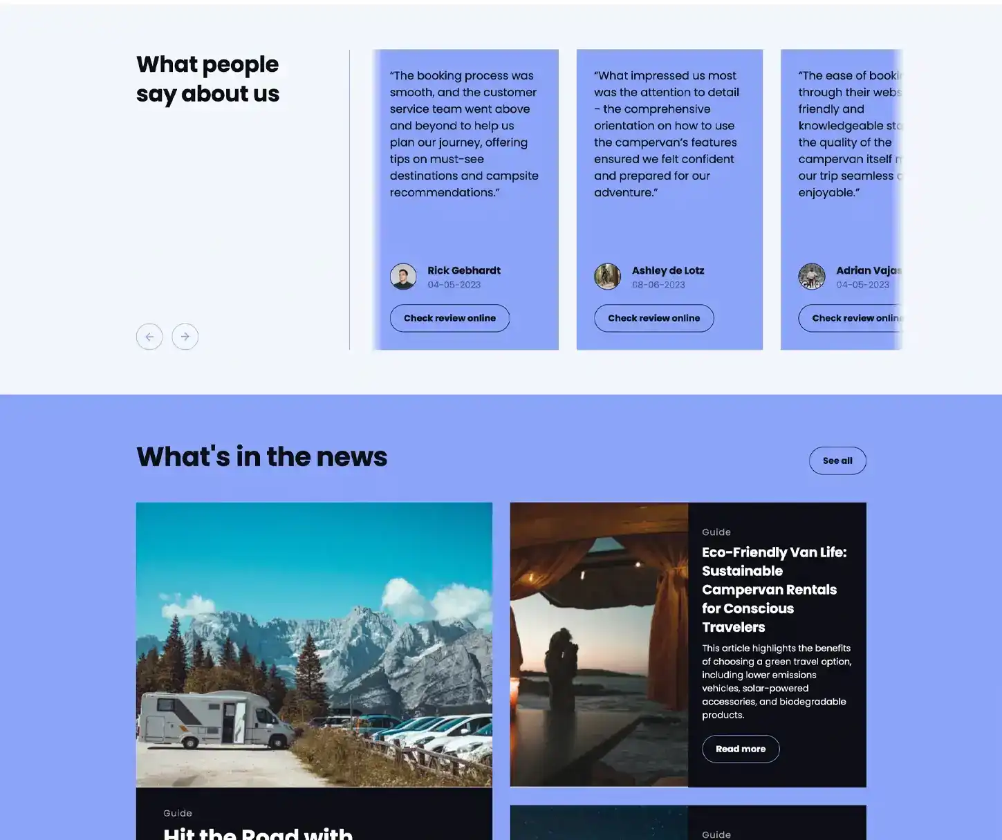 Thème Explore - Modèle de site Web pour la location de camping-cars