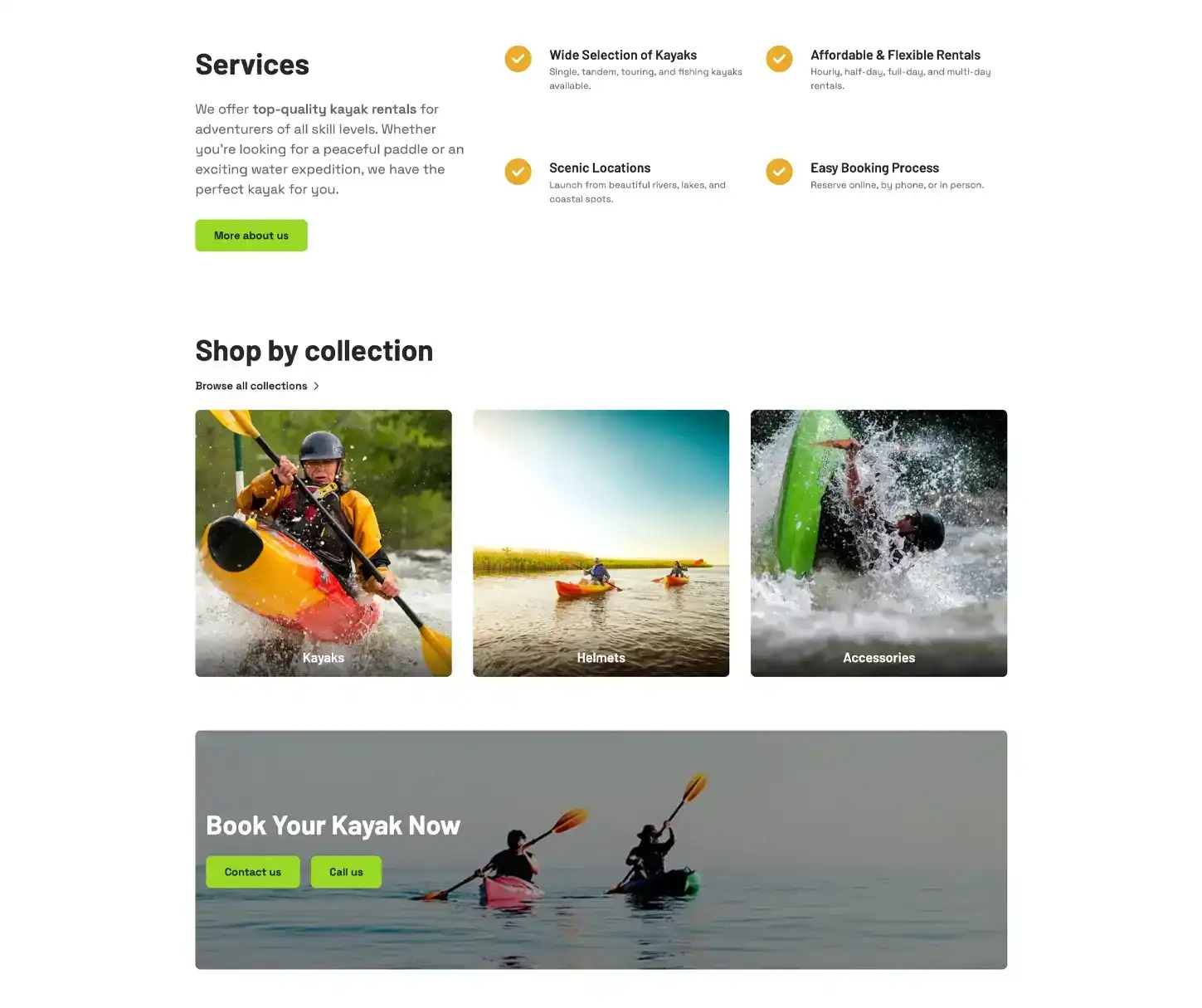 Float Theme - Kayak Rental Website Template