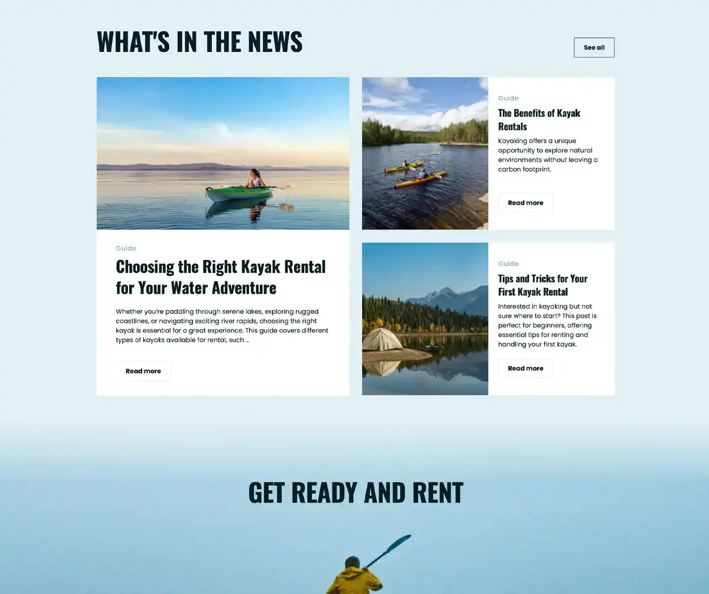 Flow Theme - Kayak Rental Website Template